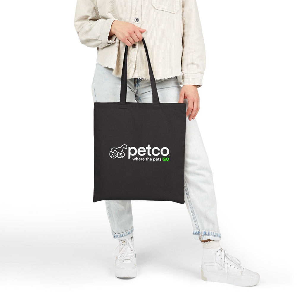 Petco "Where the Pets GO" Cotton Canvas  Black Tote Bag