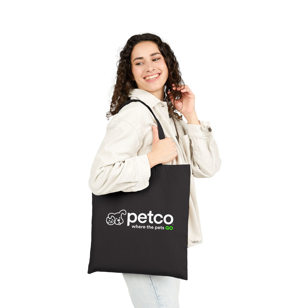Petco "Where the Pets GO" Cotton Canvas  Black Tote Bag
