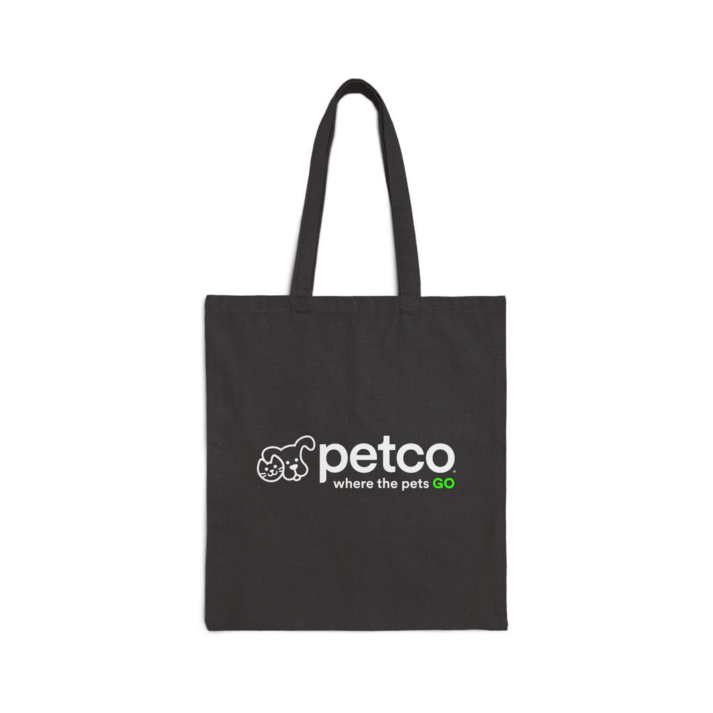 Petco "Where the Pets GO" Cotton Canvas  Black Tote Bag
