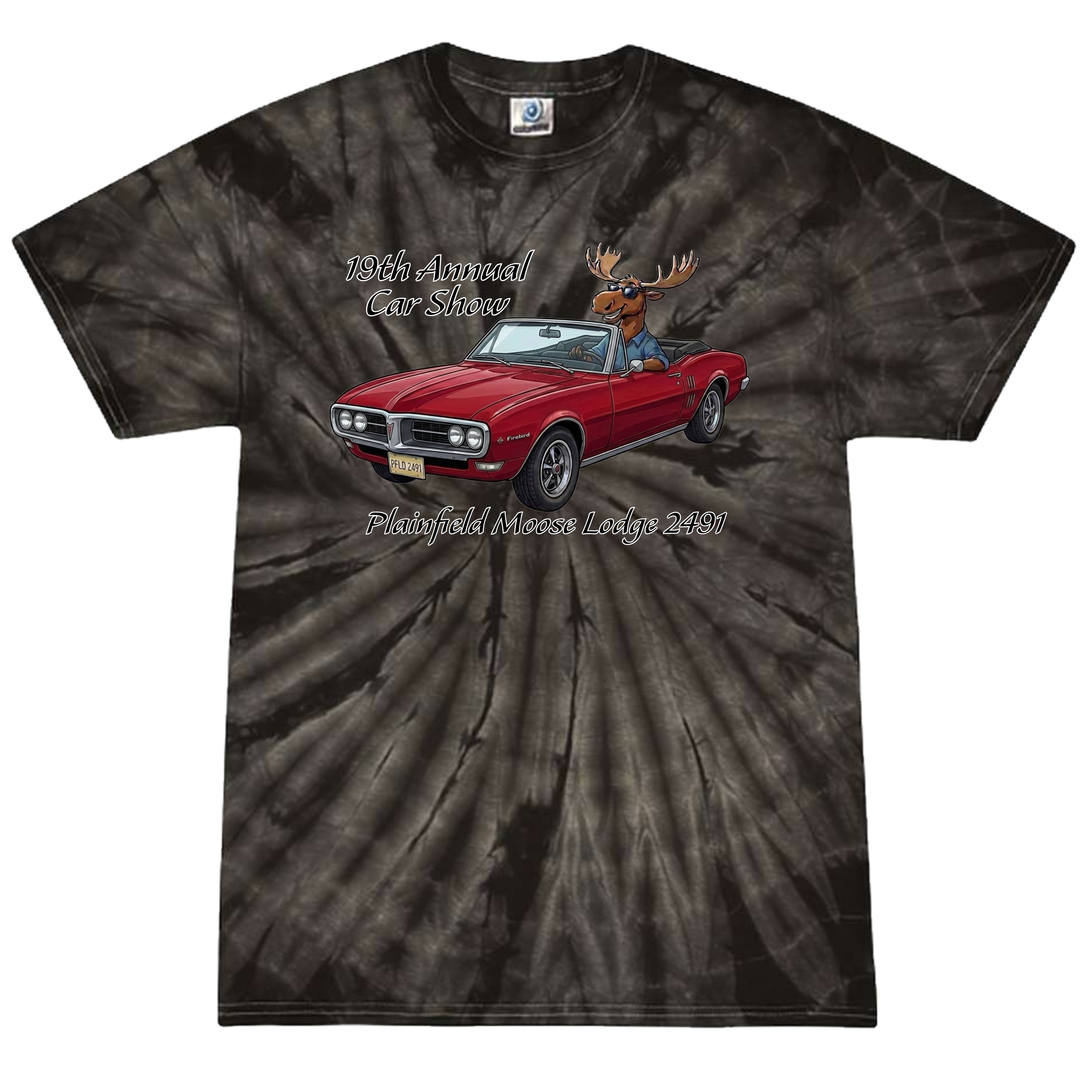 2026 Car Show Firebird Tie Dyed Short Sleeve T-Shirt
