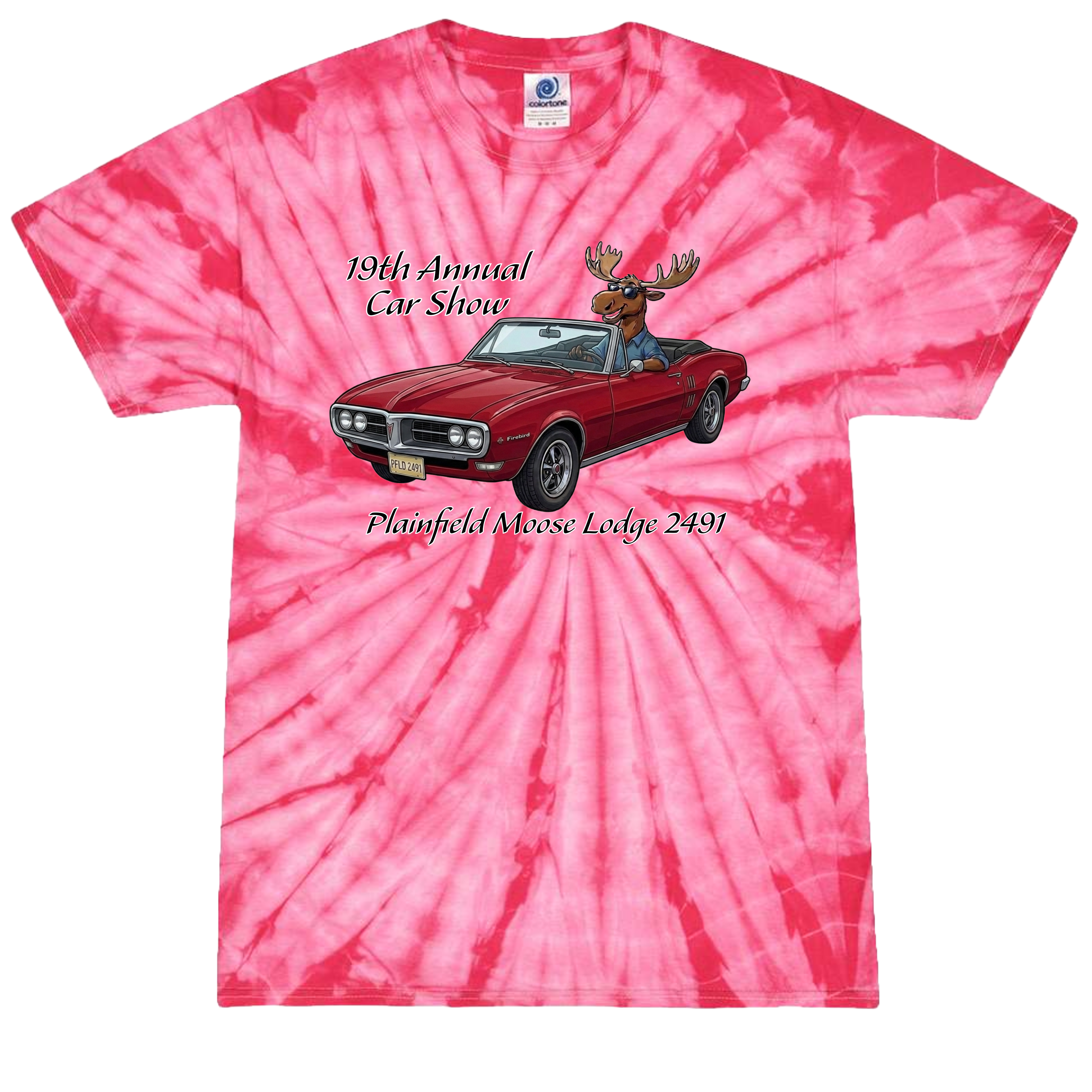 2026 Car Show Firebird Tie Dyed Short Sleeve T-Shirt