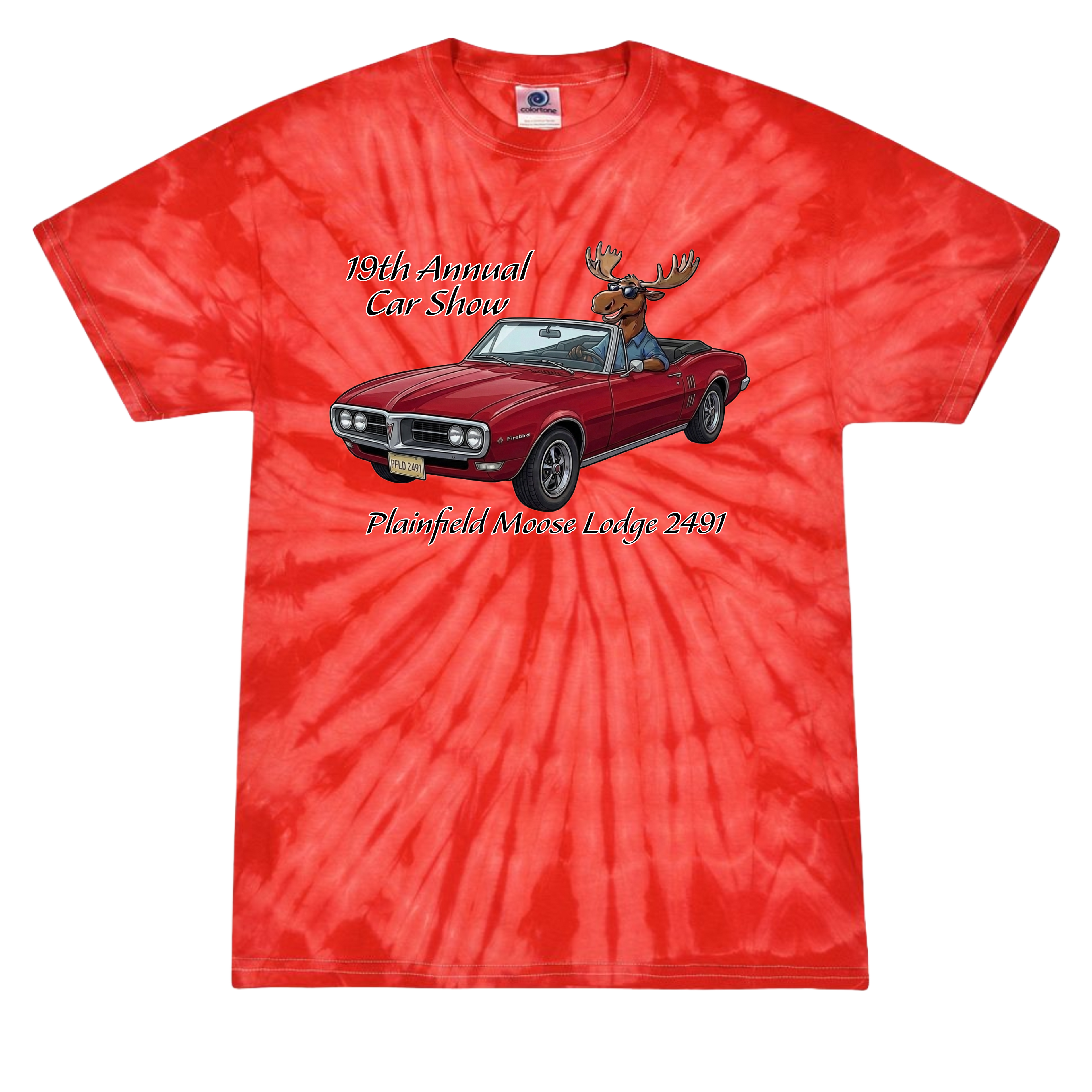 2026 Car Show Firebird Tie Dyed Short Sleeve T-Shirt