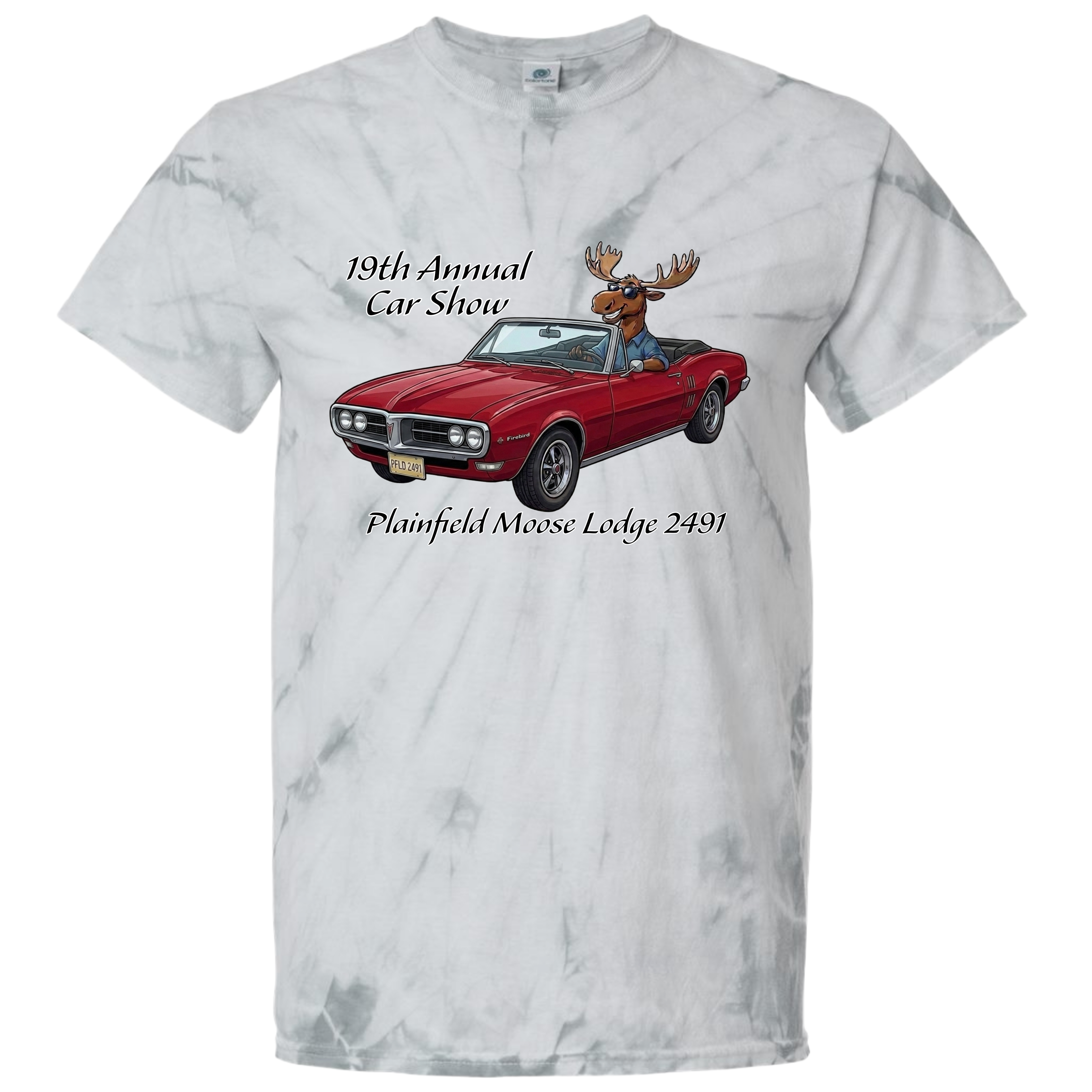2026 Car Show Firebird Tie Dyed Short Sleeve T-Shirt