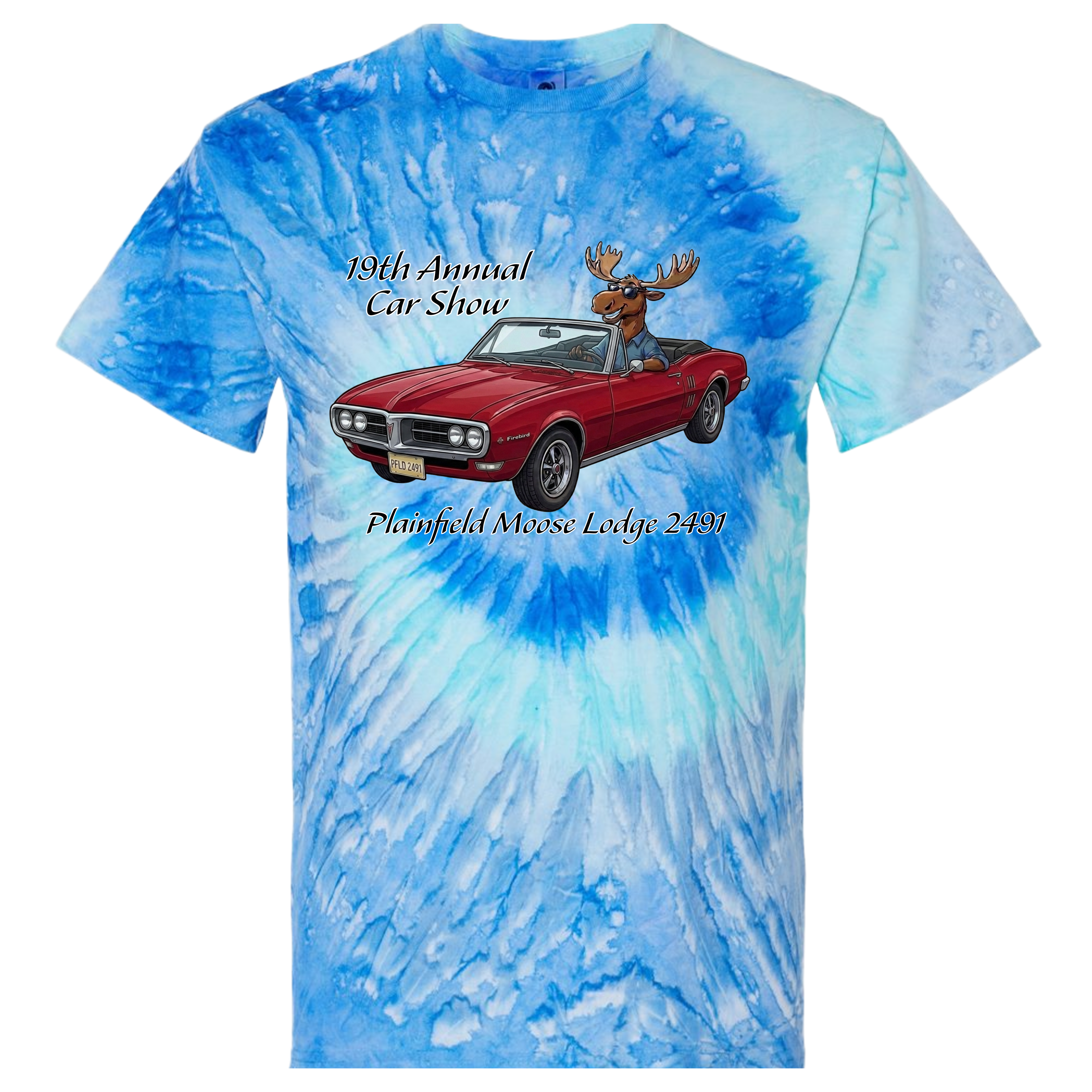2026 Car Show Firebird Tie Dyed Short Sleeve T-Shirt