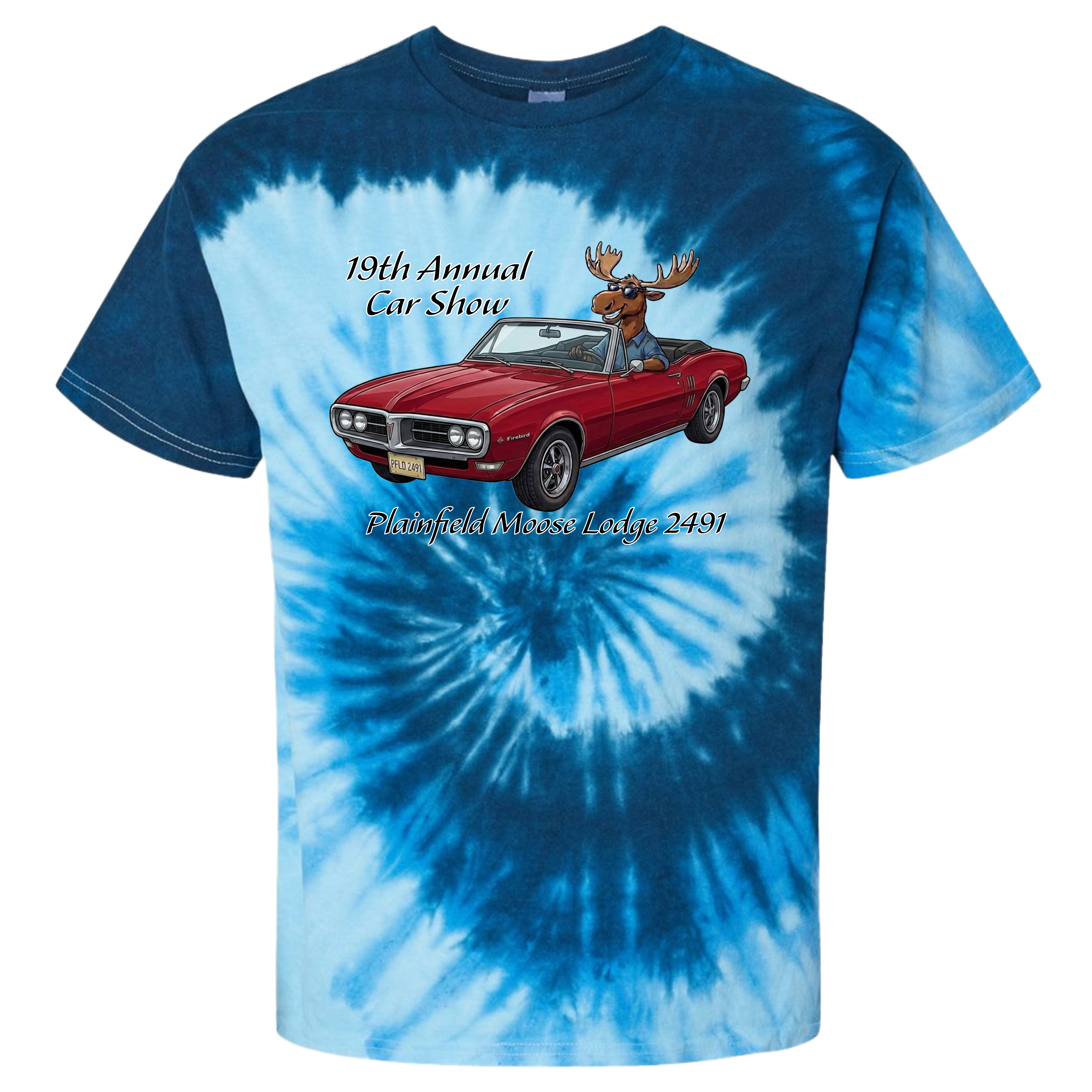 2026 Car Show Firebird Tie Dyed Short Sleeve T-Shirt