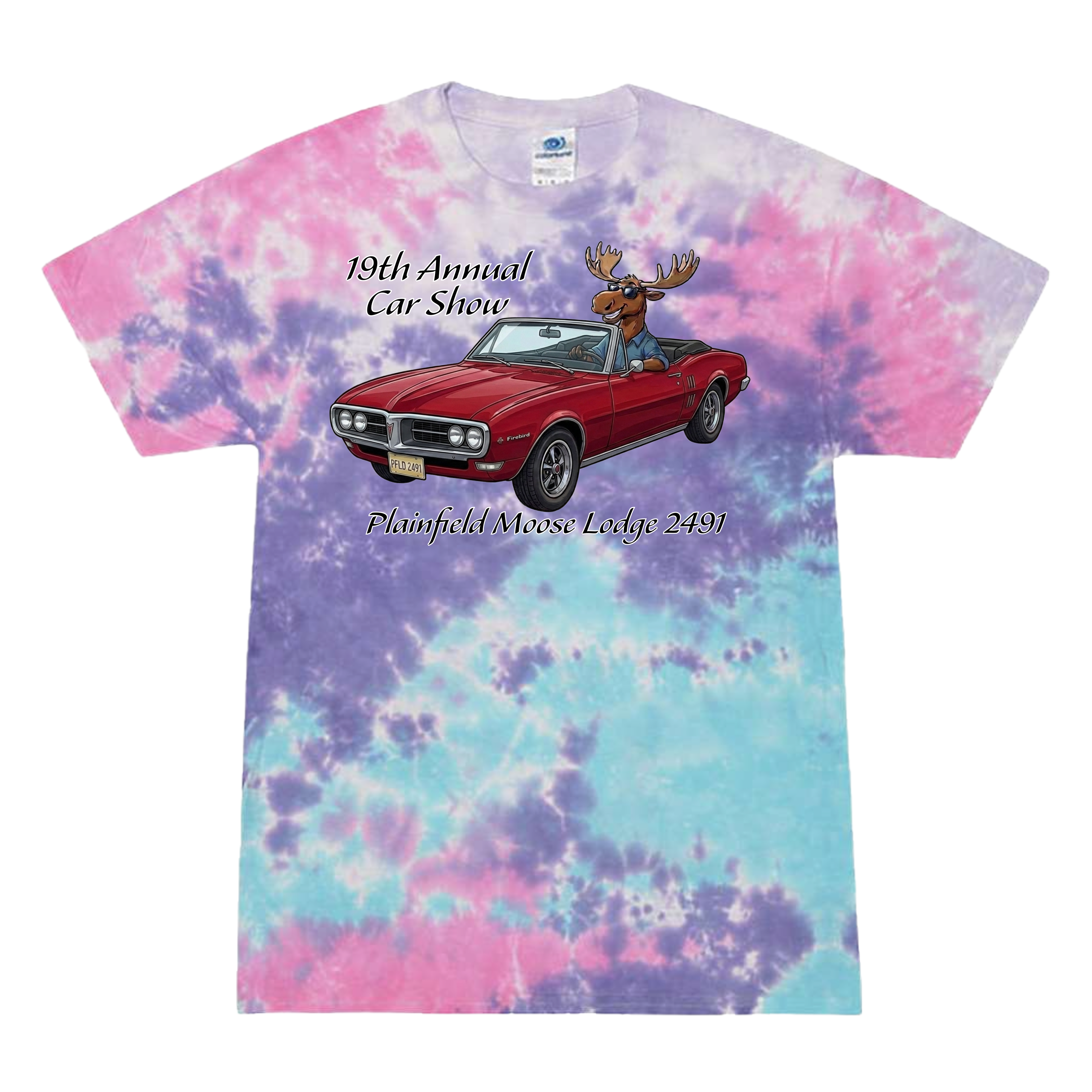 2026 Car Show Firebird Tie Dyed Short Sleeve T-Shirt