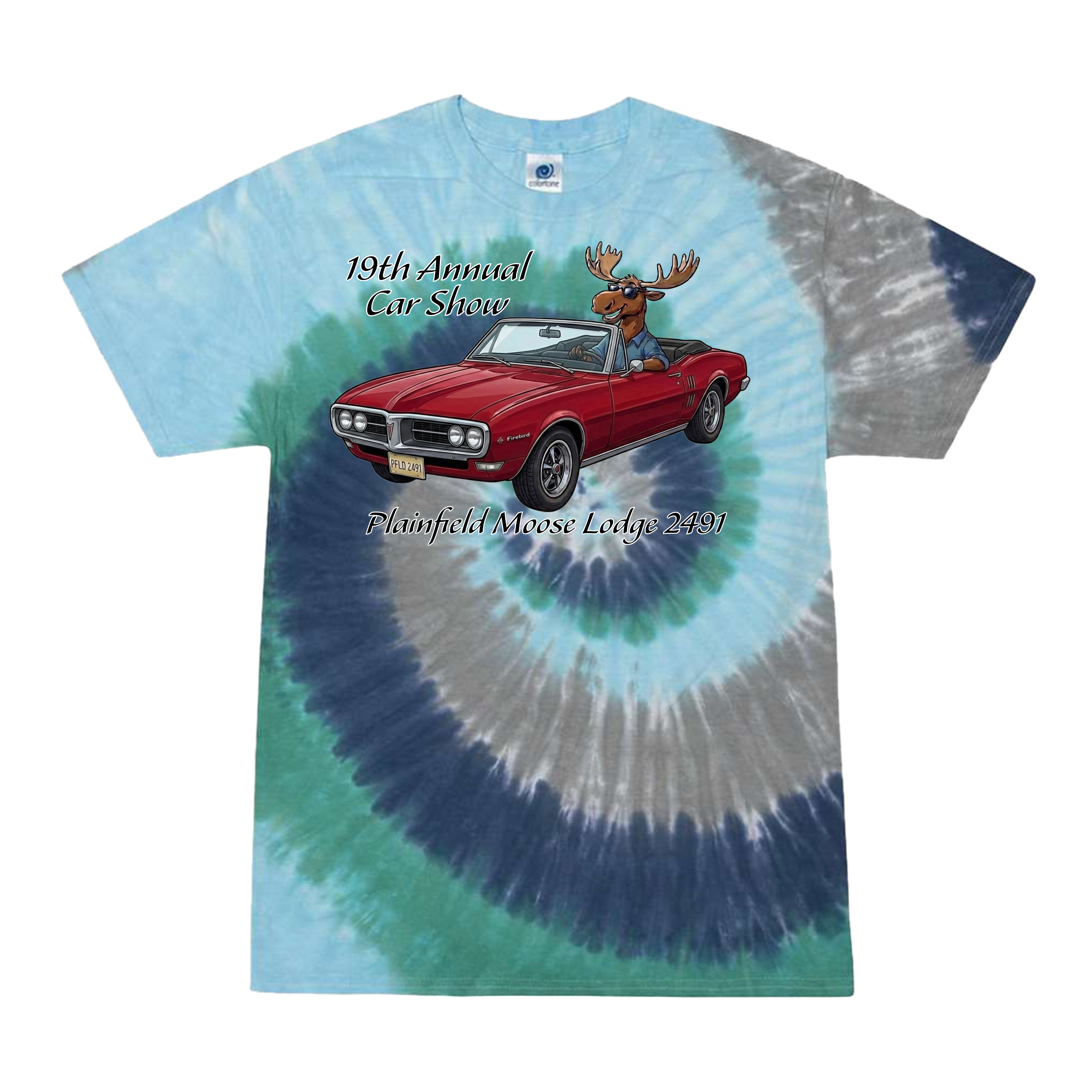 2026 Car Show Firebird Tie Dyed Short Sleeve T-Shirt