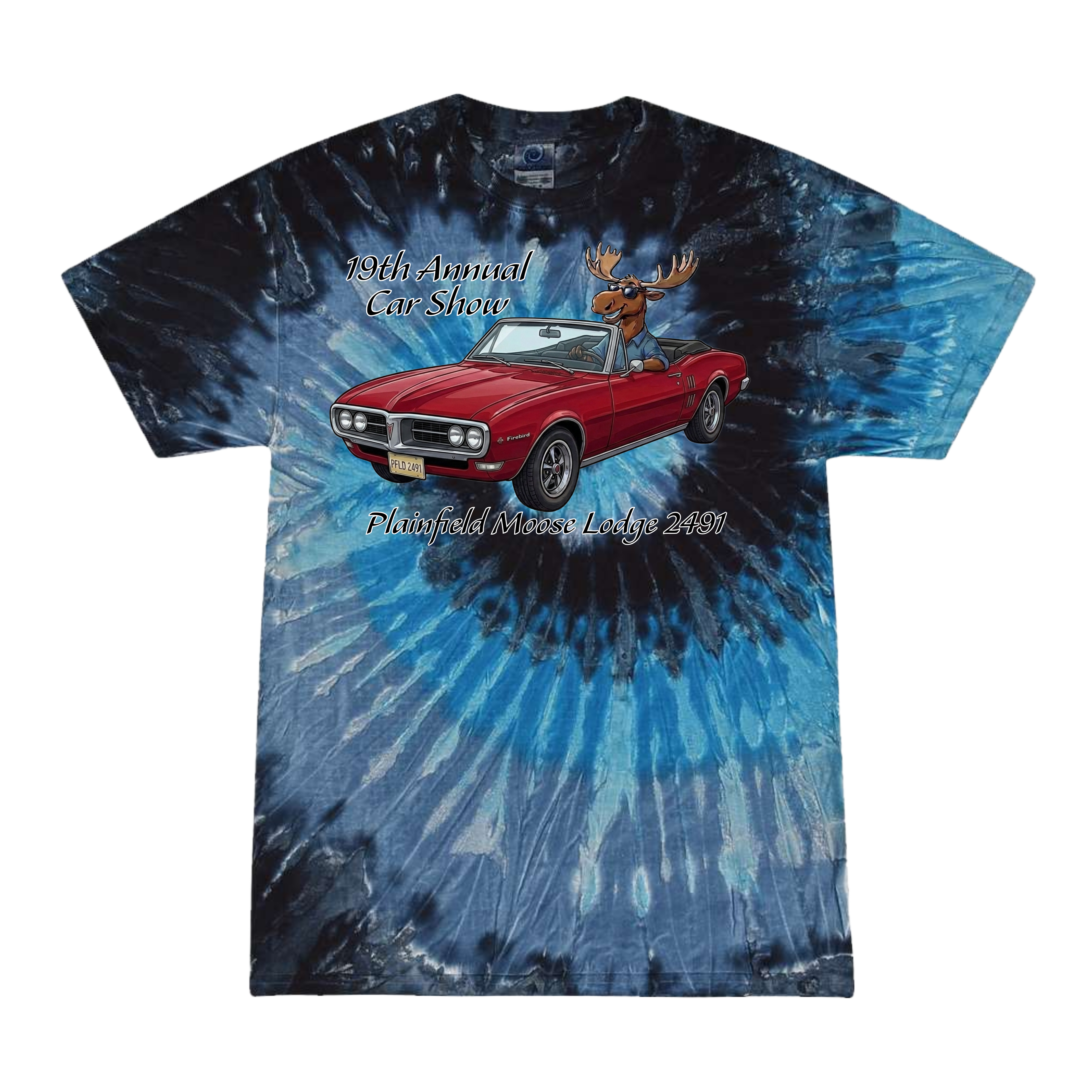 2026 Car Show Firebird Tie Dyed Short Sleeve T-Shirt