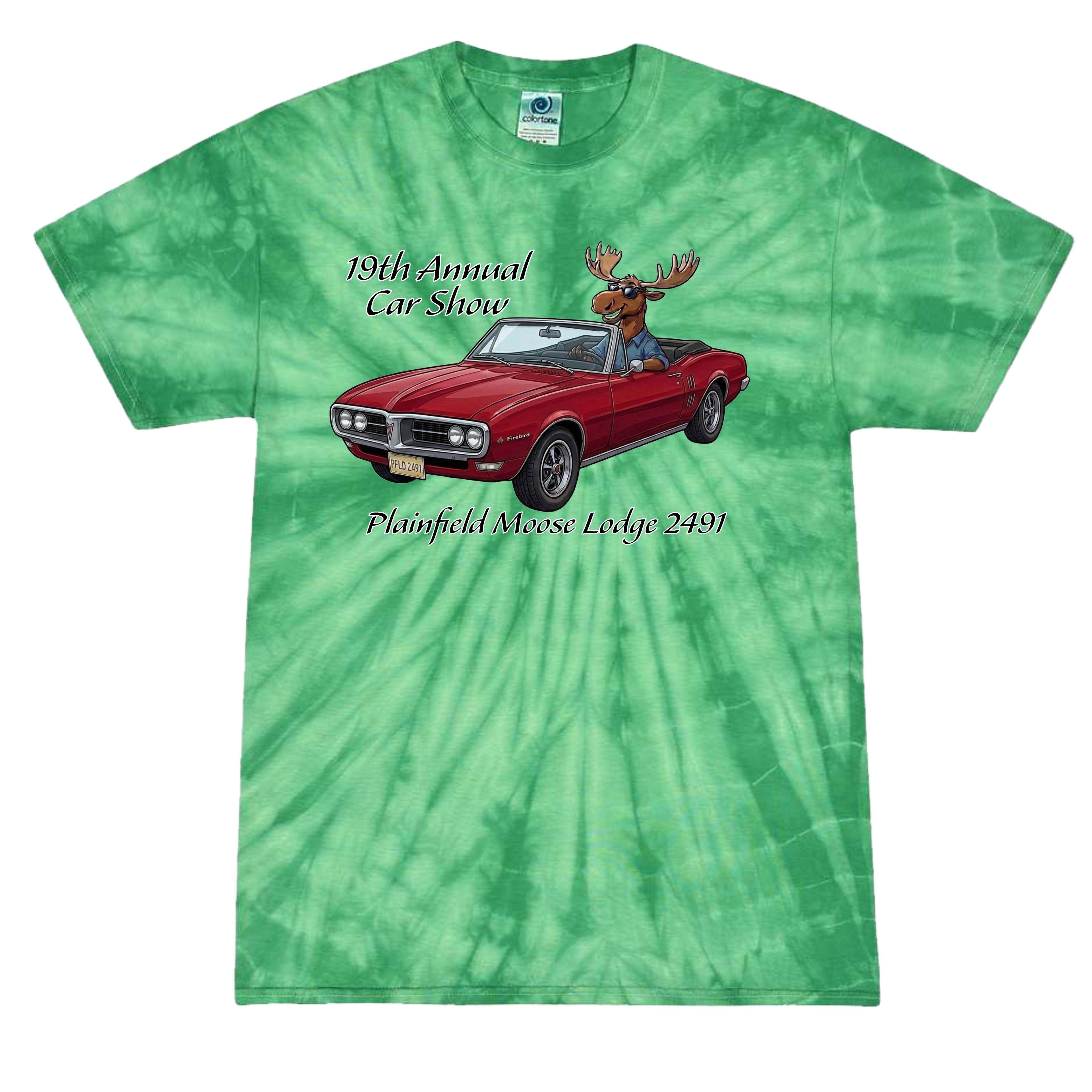 2026 Car Show Firebird Tie Dyed Short Sleeve T-Shirt