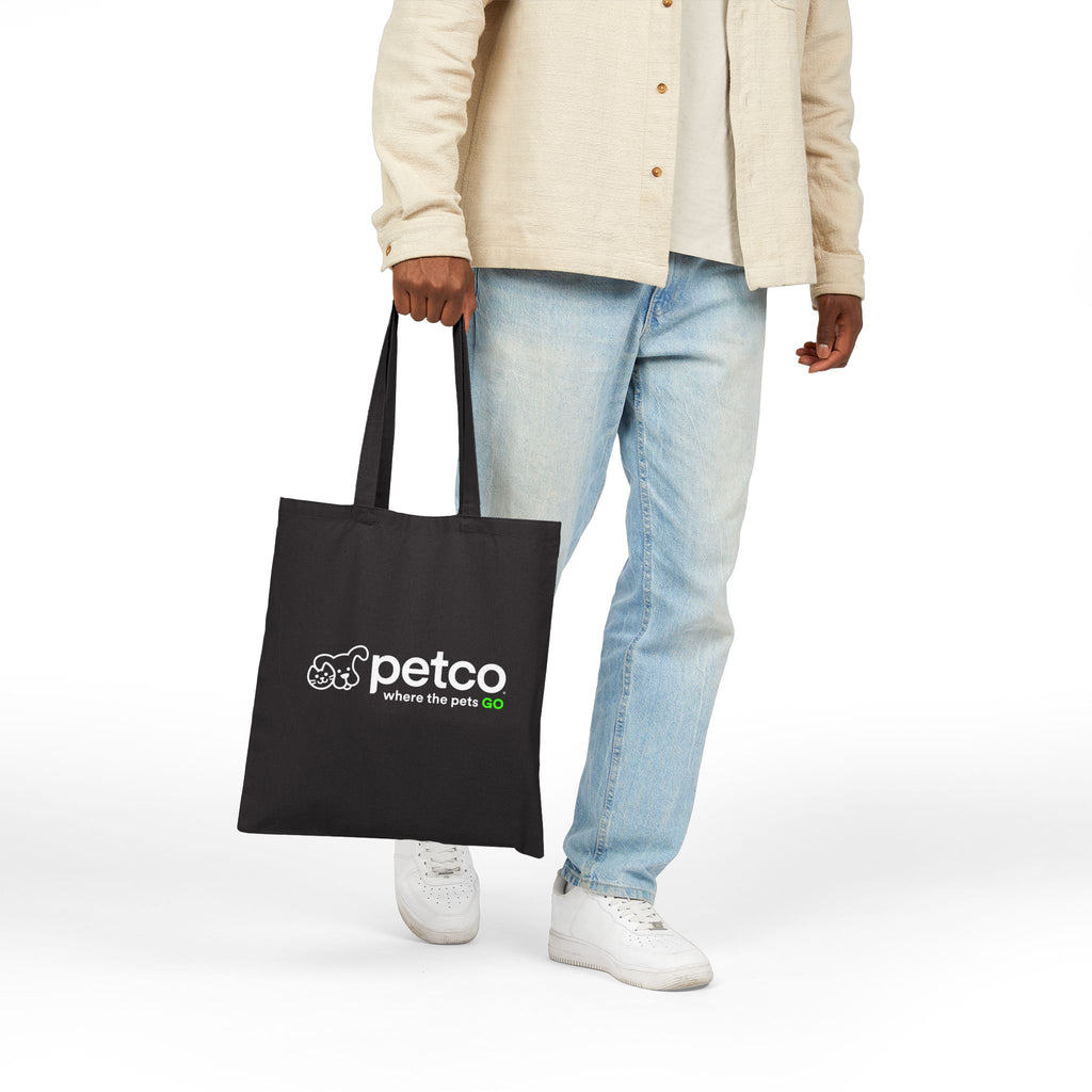 Petco "Where the Pets GO" Cotton Canvas  Black Tote Bag