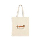 Cozy Chapter Season Tote | autumn pumpkin leaves coffee canvas tote