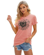 Cicy Bell Women's T Shirts Short Sleeve Tees Sunflower Graphic Loose Summer Tops