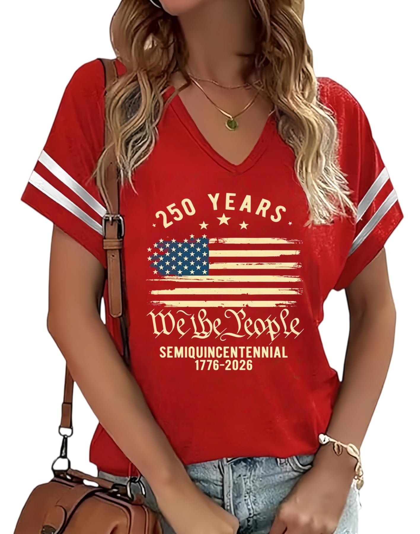 American Flag Shirts Women 4th of July V-Neck Short Sleeve Patriotic T-Shirt Memorial Day Graphic Tee Independence Day Tops