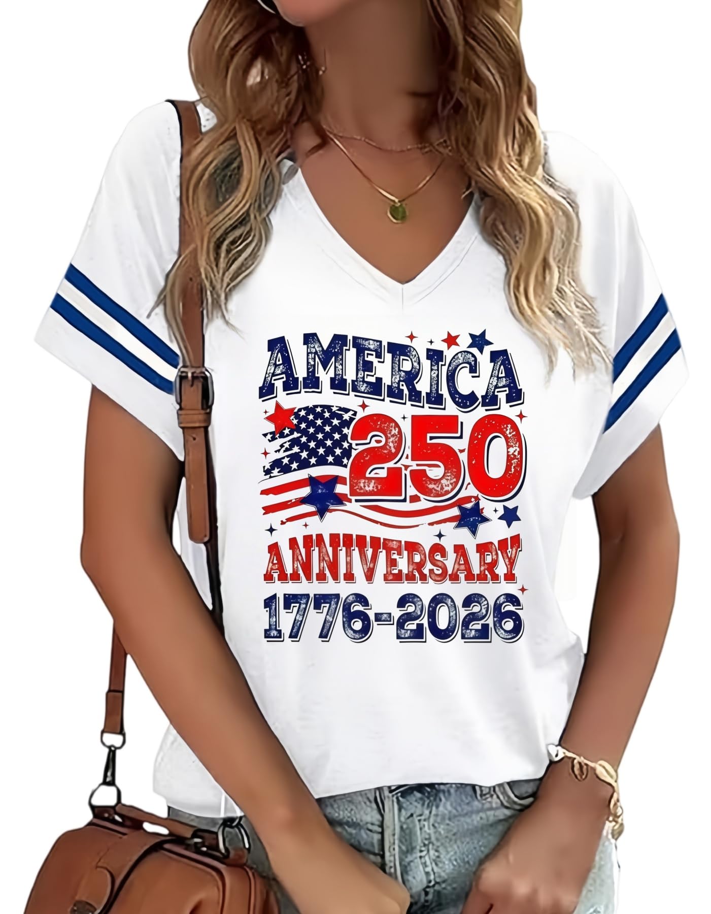 American Flag Shirts Women 4th of July V-Neck Short Sleeve Patriotic T-Shirt Memorial Day Graphic Tee Independence Day Tops