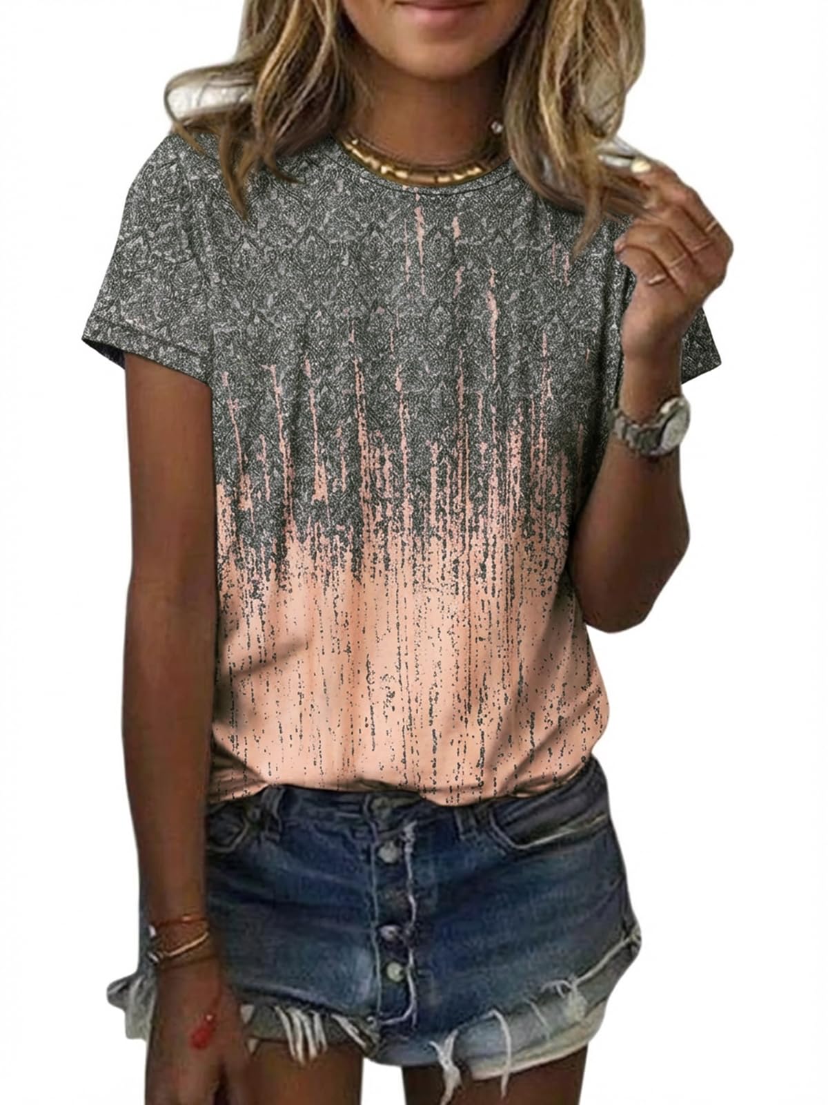 Cicy Bell Women's T Shirts Short Sleeve Tees Sunflower Graphic Loose Summer Tops