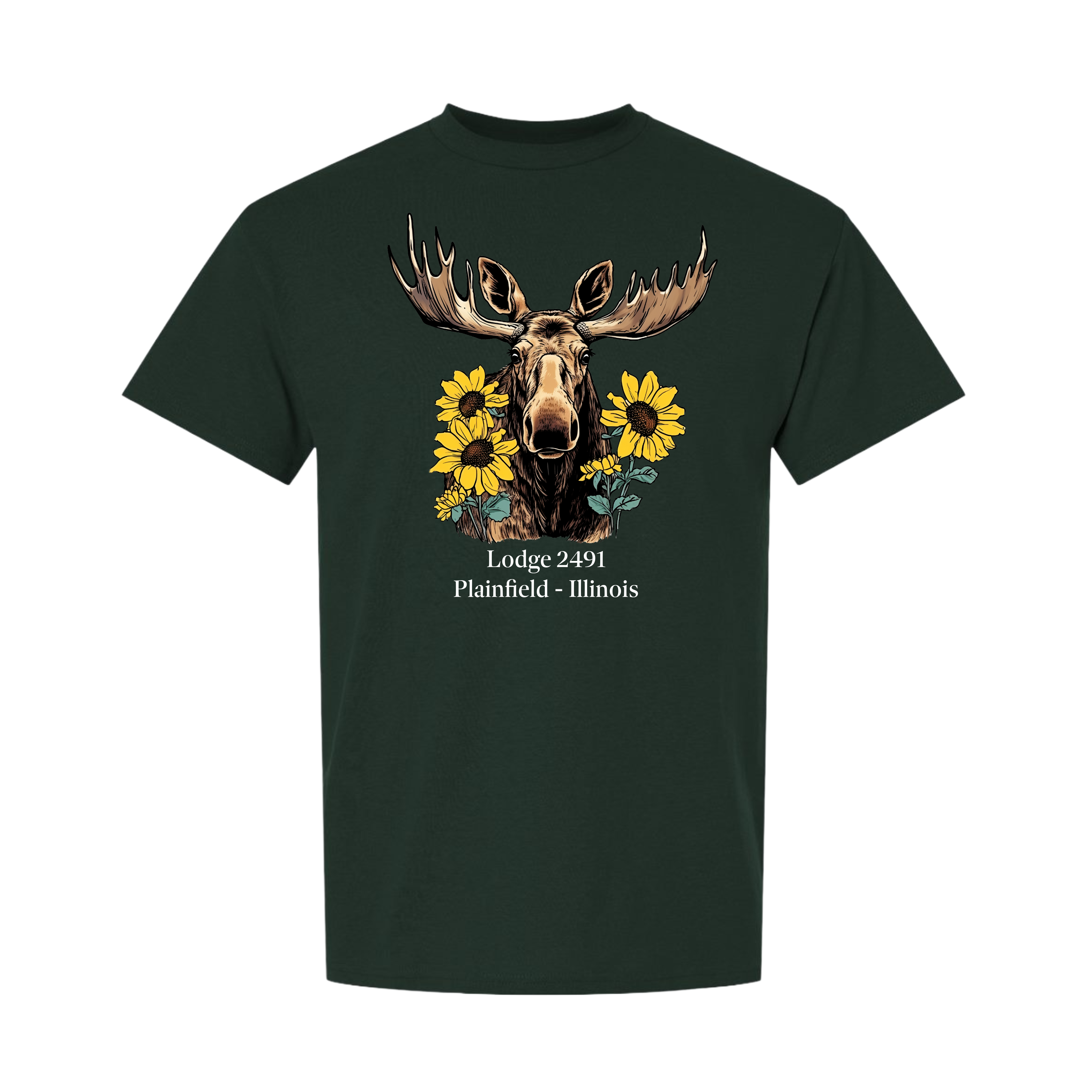 Lodge 2491 - Moose Sunflower T-Shirt