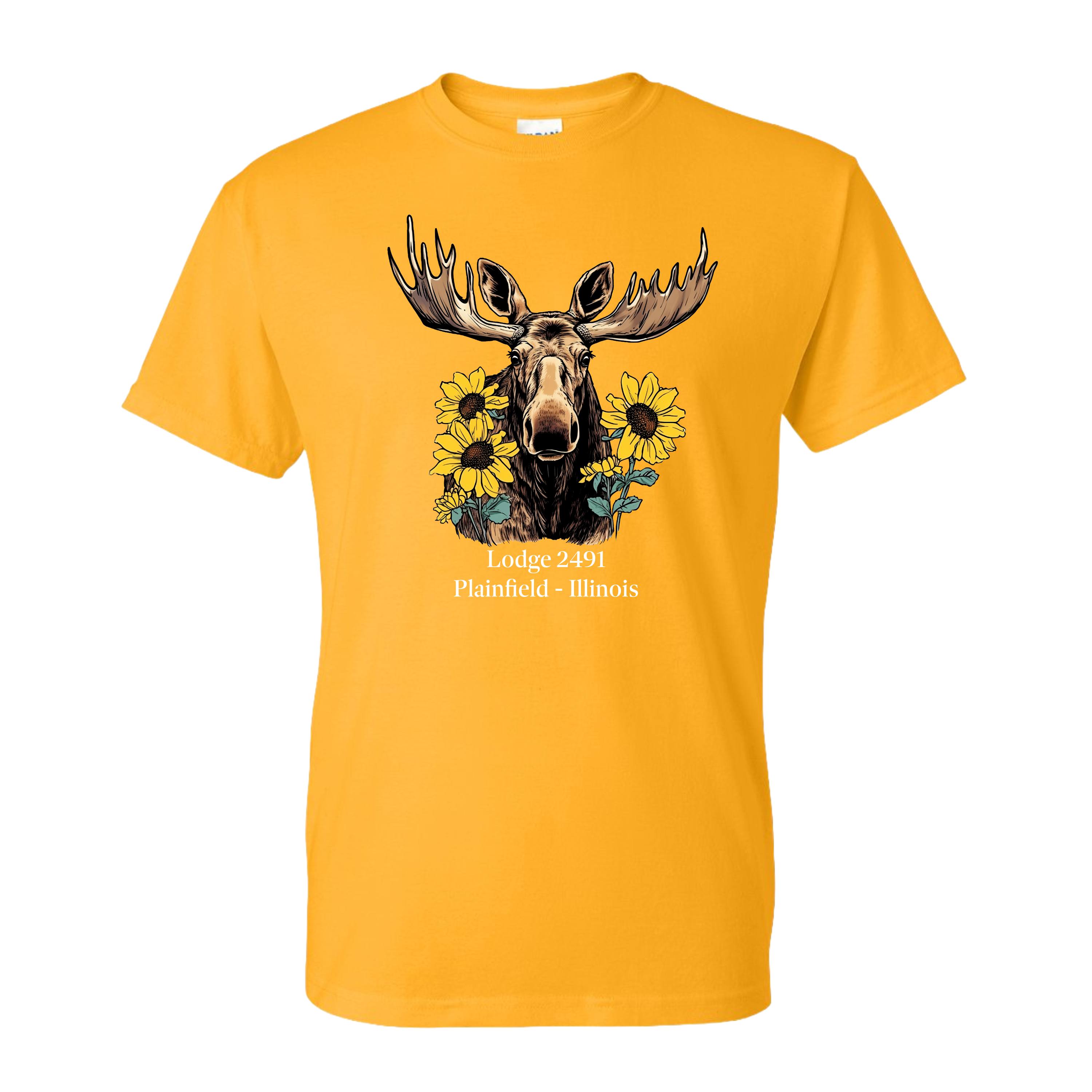 Lodge 2491 - Moose Sunflower T-Shirt