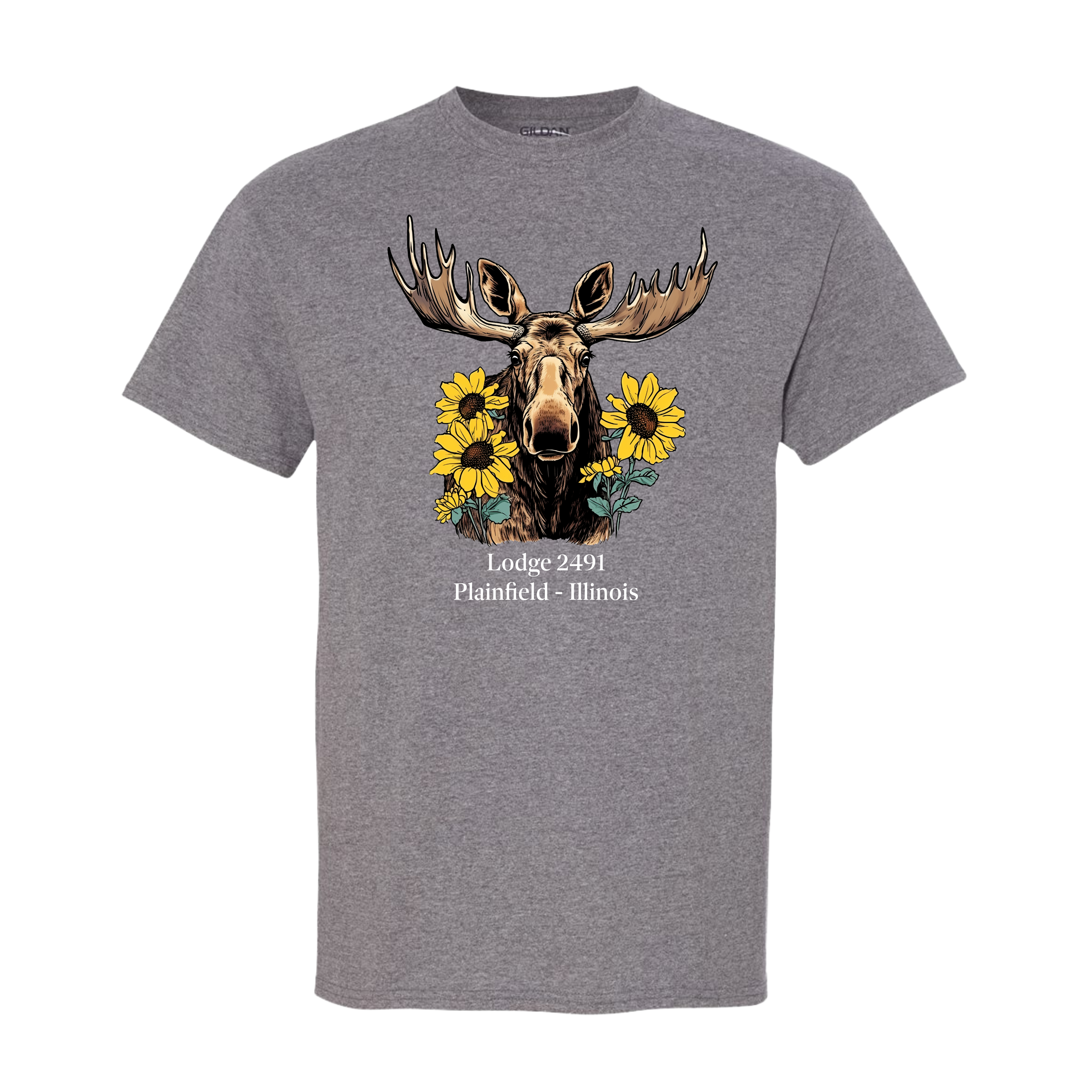 Lodge 2491 - Moose Sunflower T-Shirt