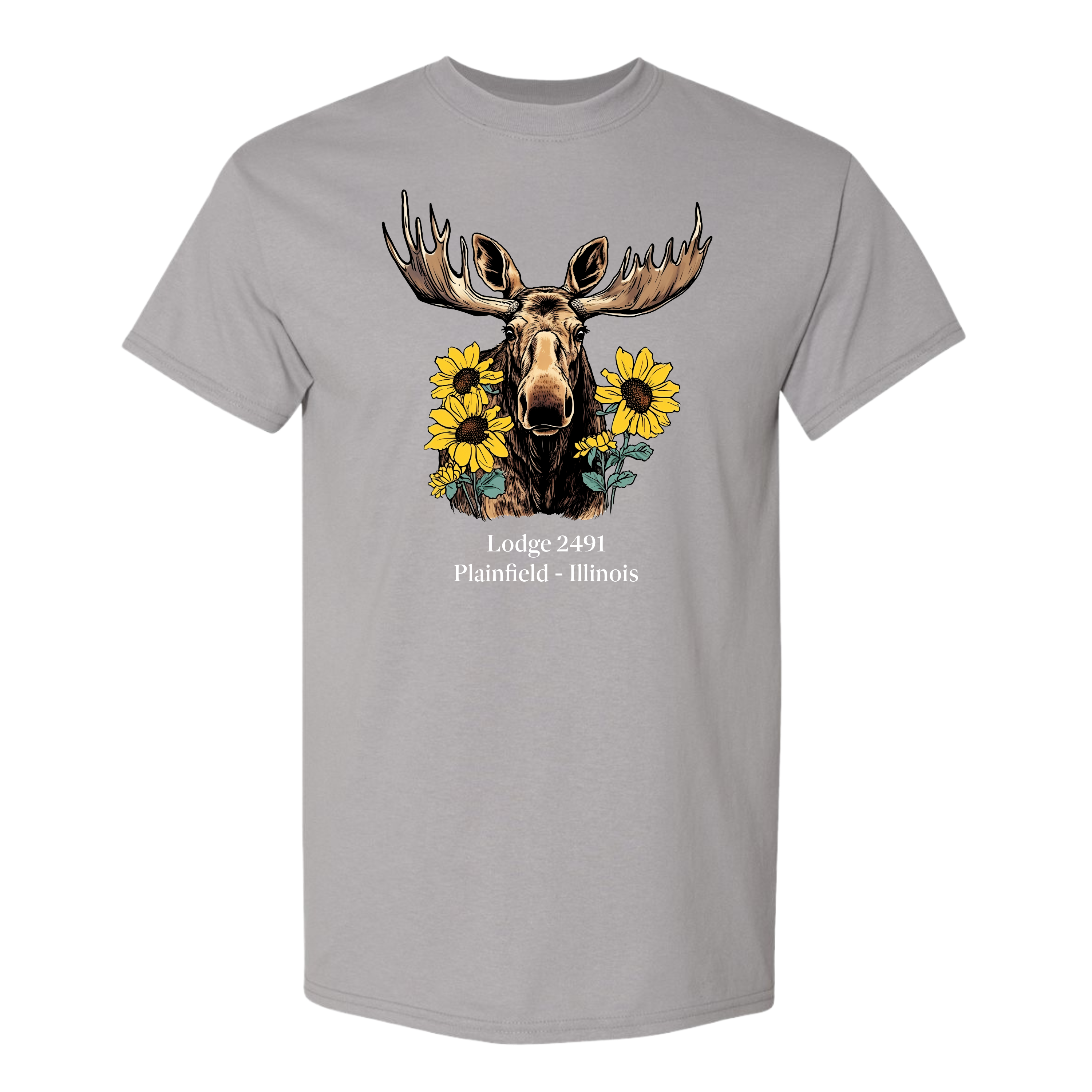 Lodge 2491 - Moose Sunflower T-Shirt