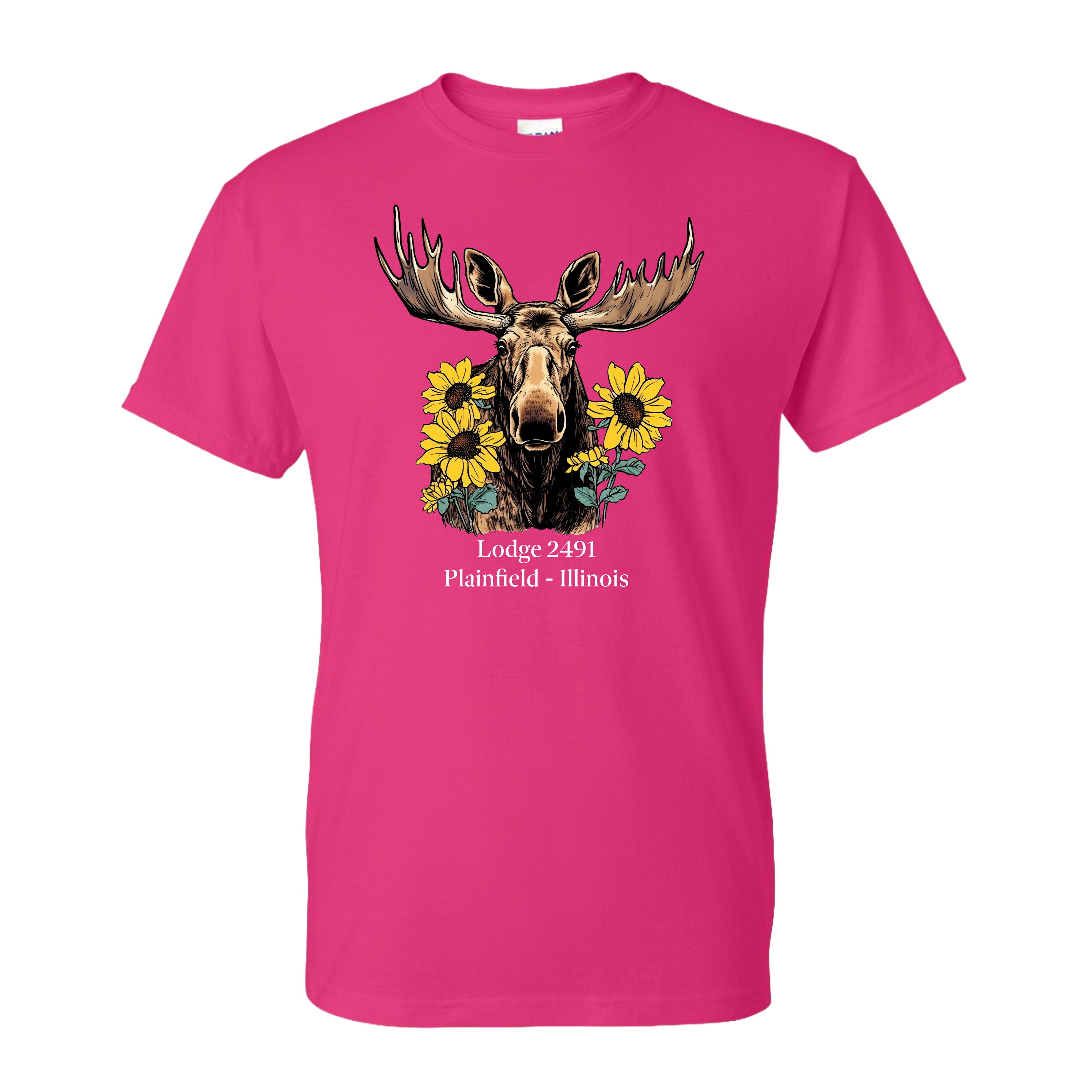 Lodge 2491 - Moose Sunflower T-Shirt