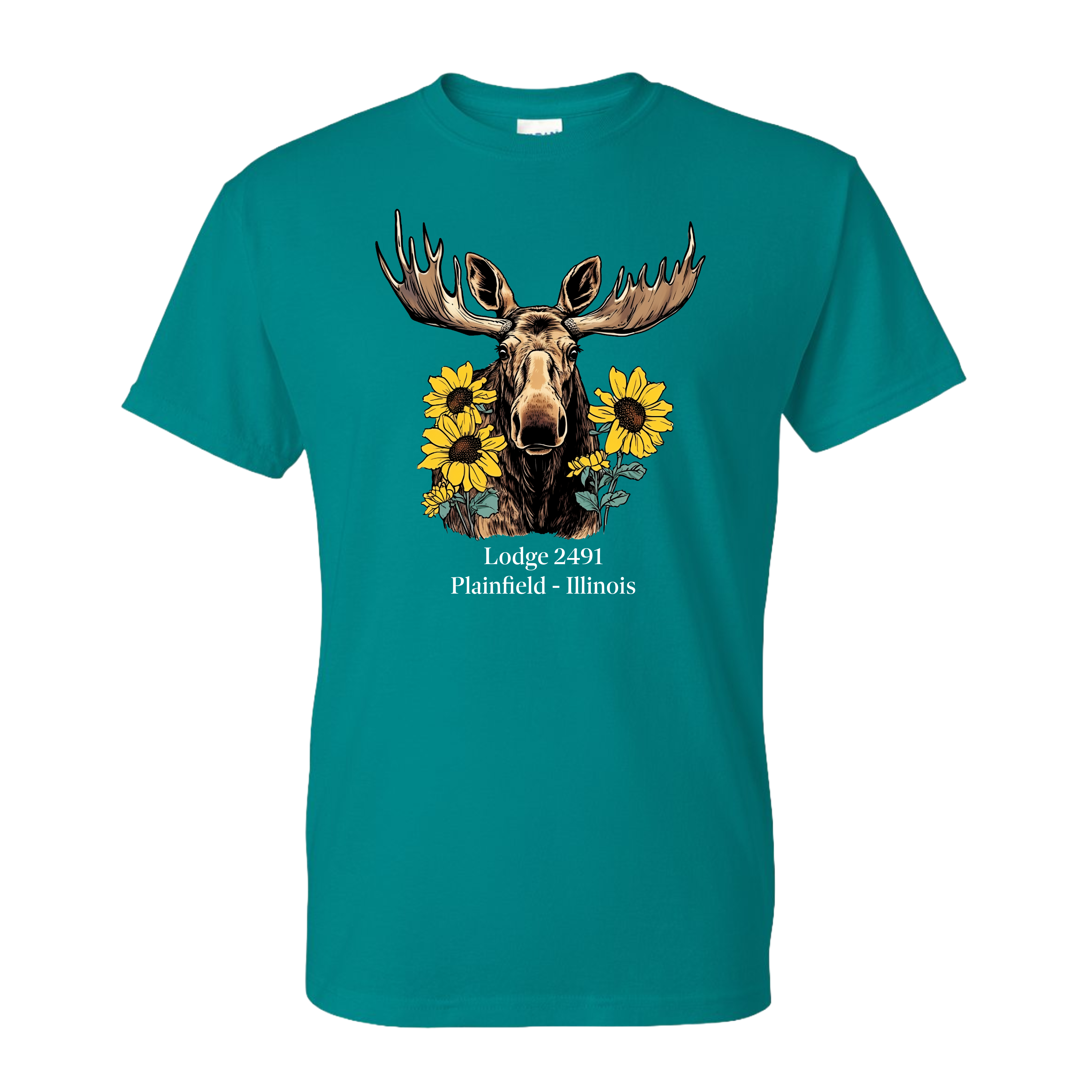 Lodge 2491 - Moose Sunflower T-Shirt