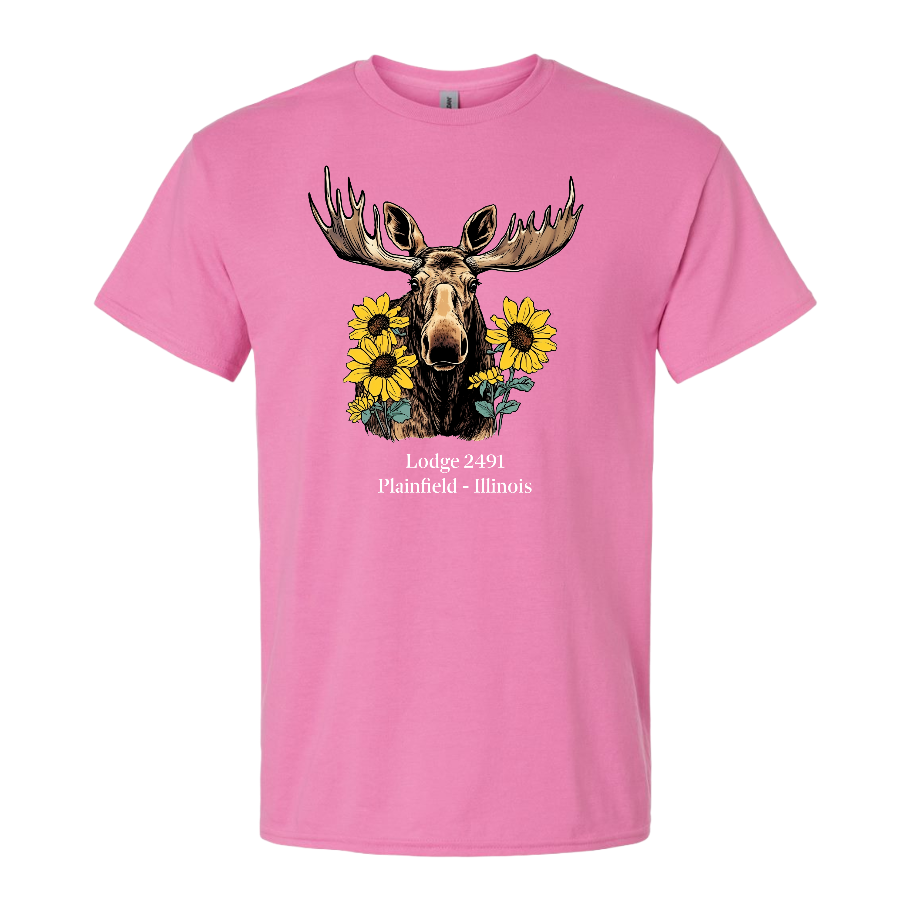 Lodge 2491 - Moose Sunflower T-Shirt