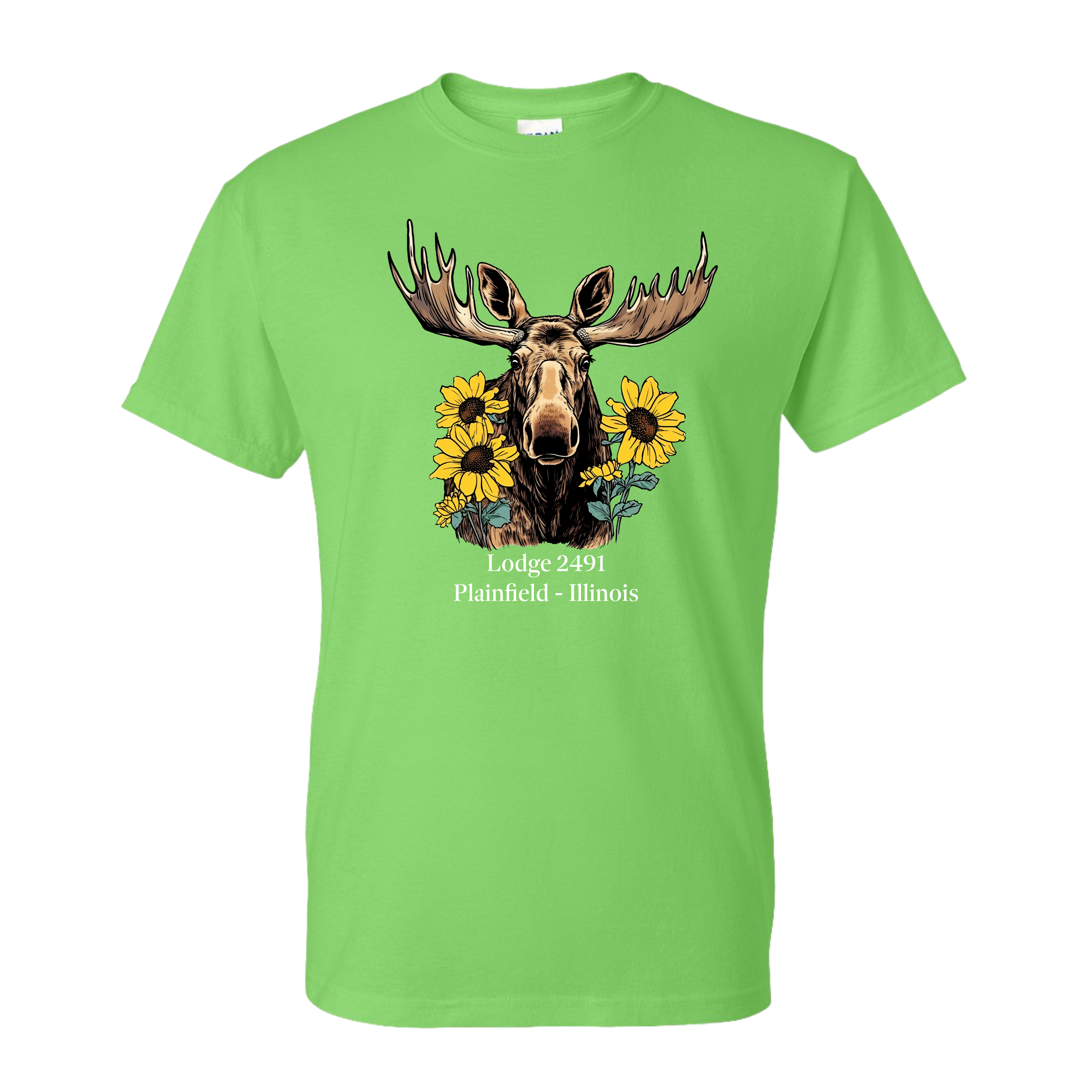 Lodge 2491 - Moose Sunflower T-Shirt
