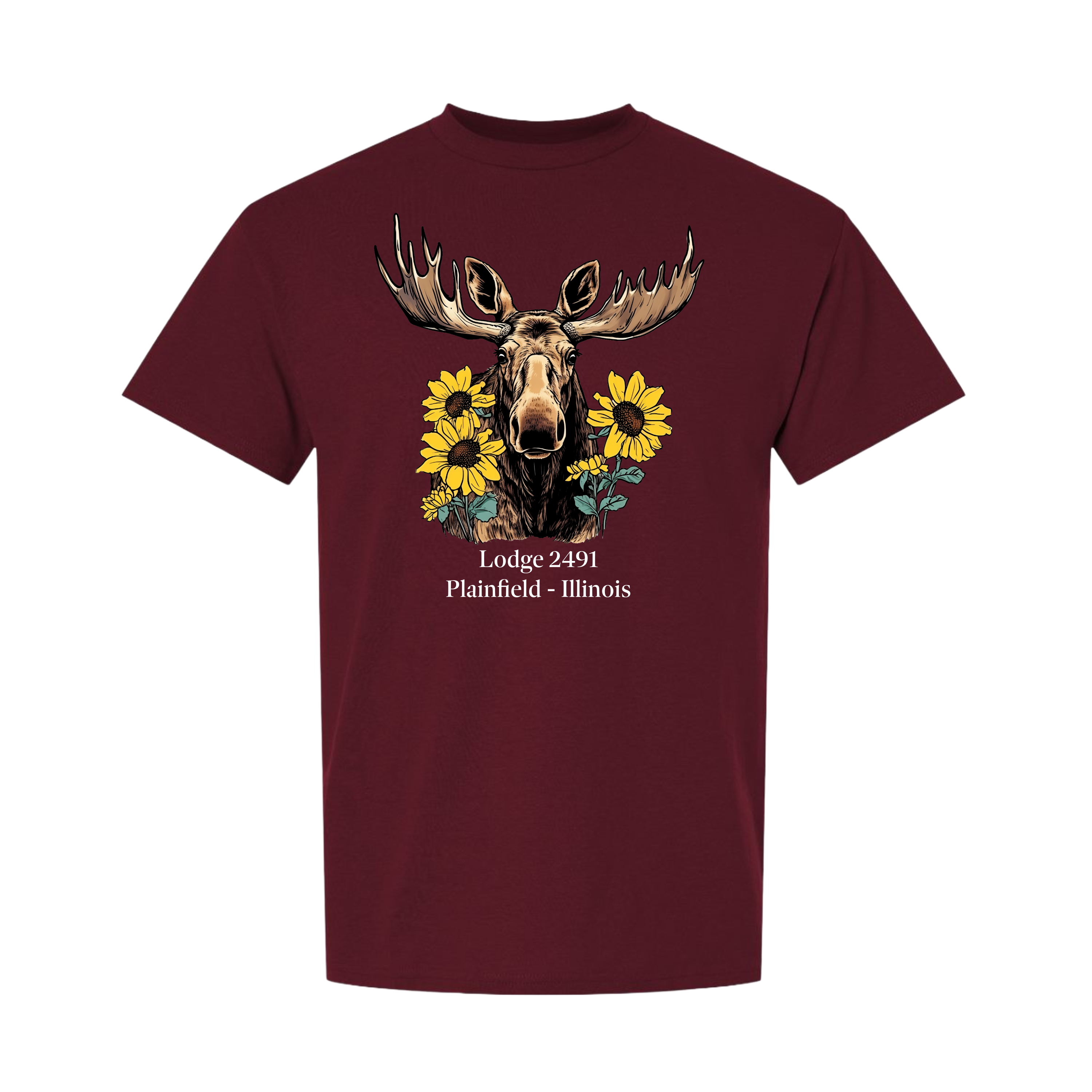 Lodge 2491 - Moose Sunflower T-Shirt