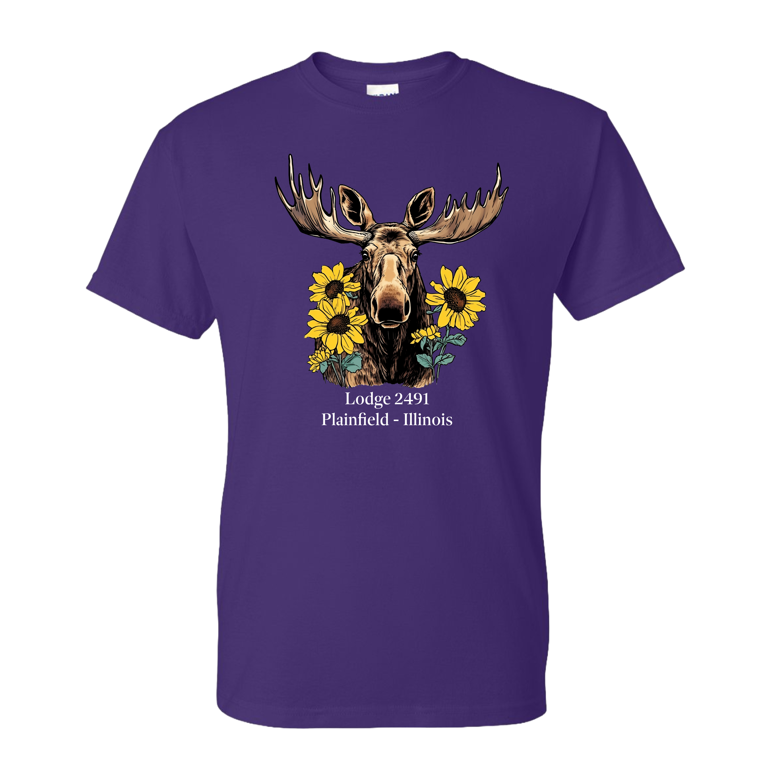 Lodge 2491 - Moose Sunflower T-Shirt