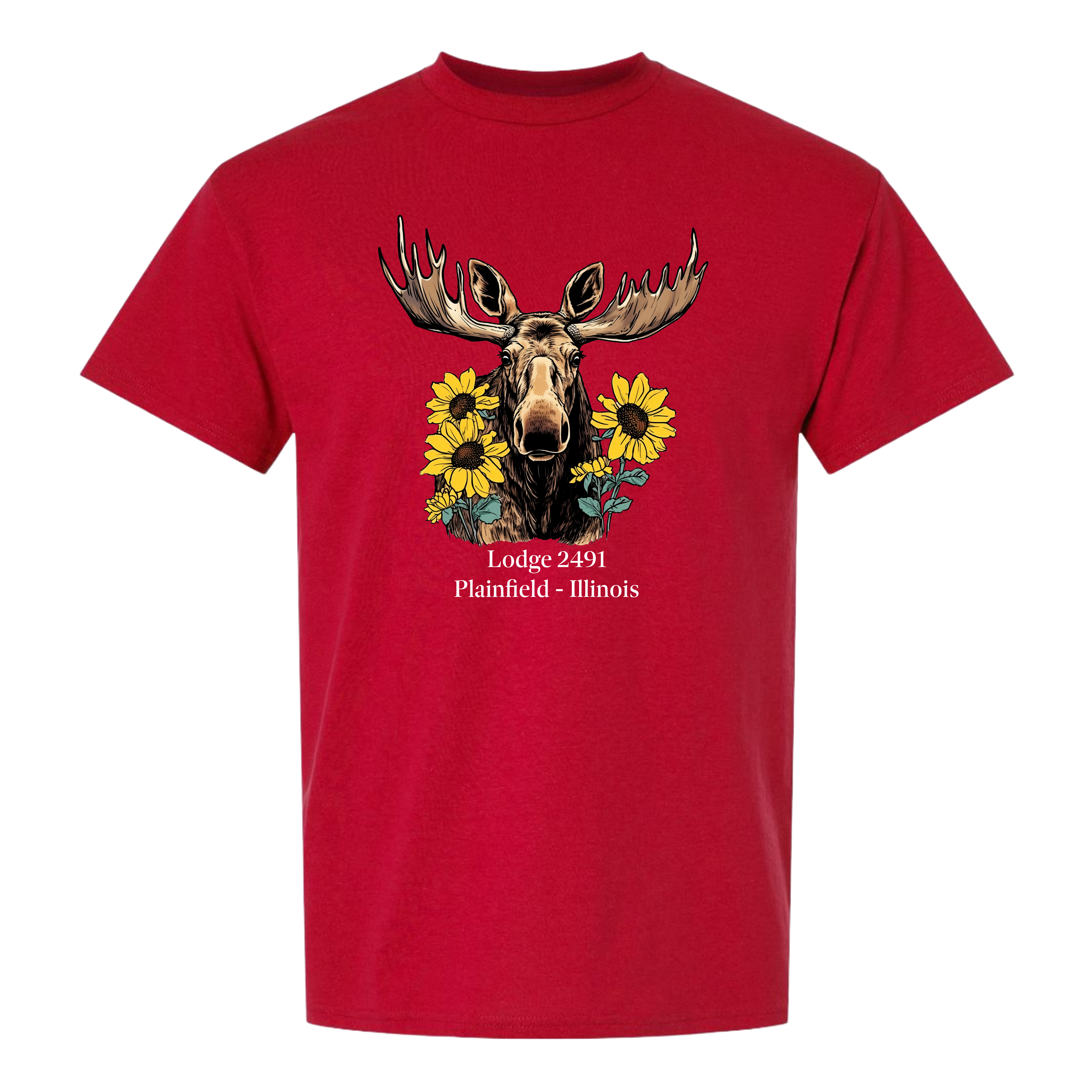 Lodge 2491 - Moose Sunflower T-Shirt