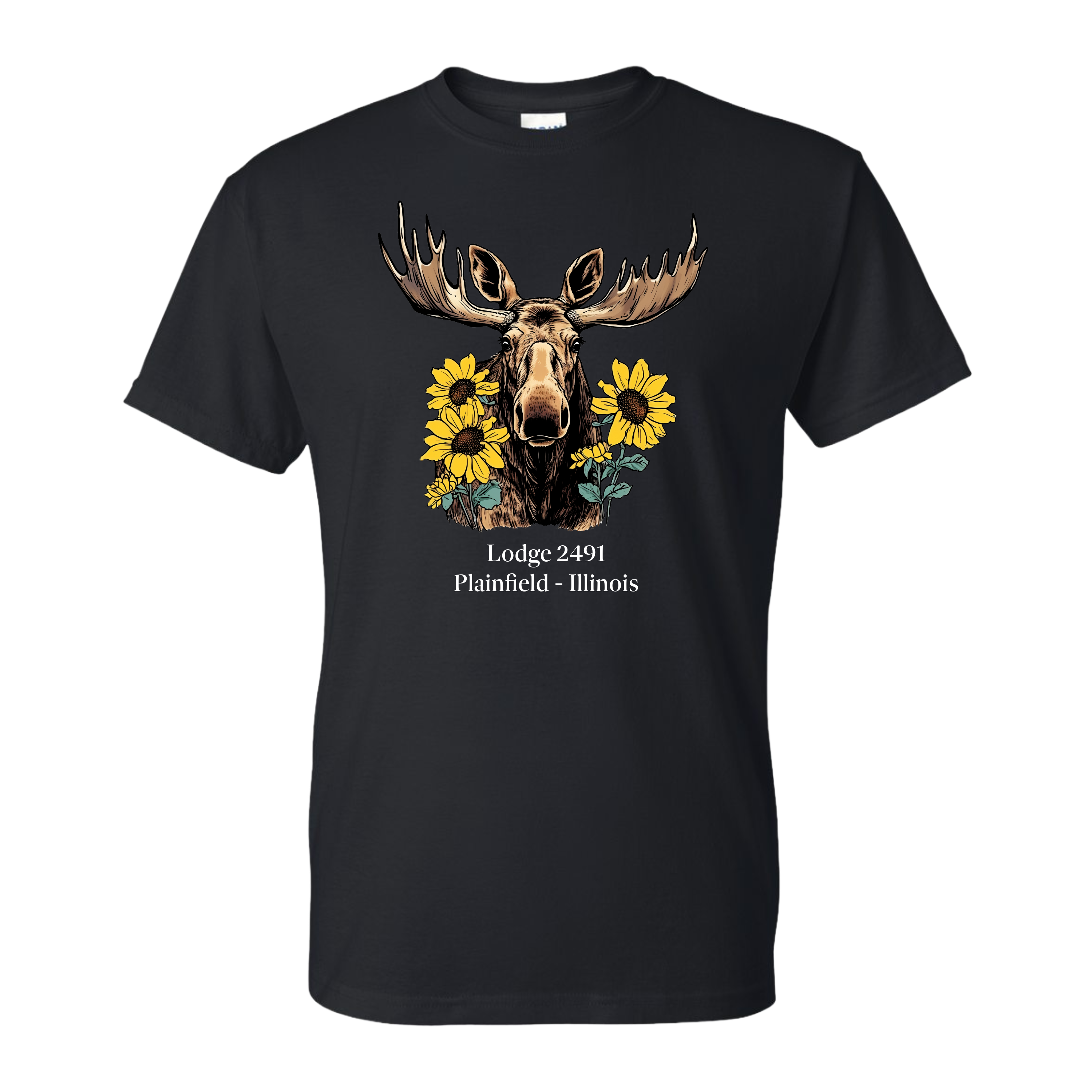 Lodge 2491 - Moose Sunflower T-Shirt