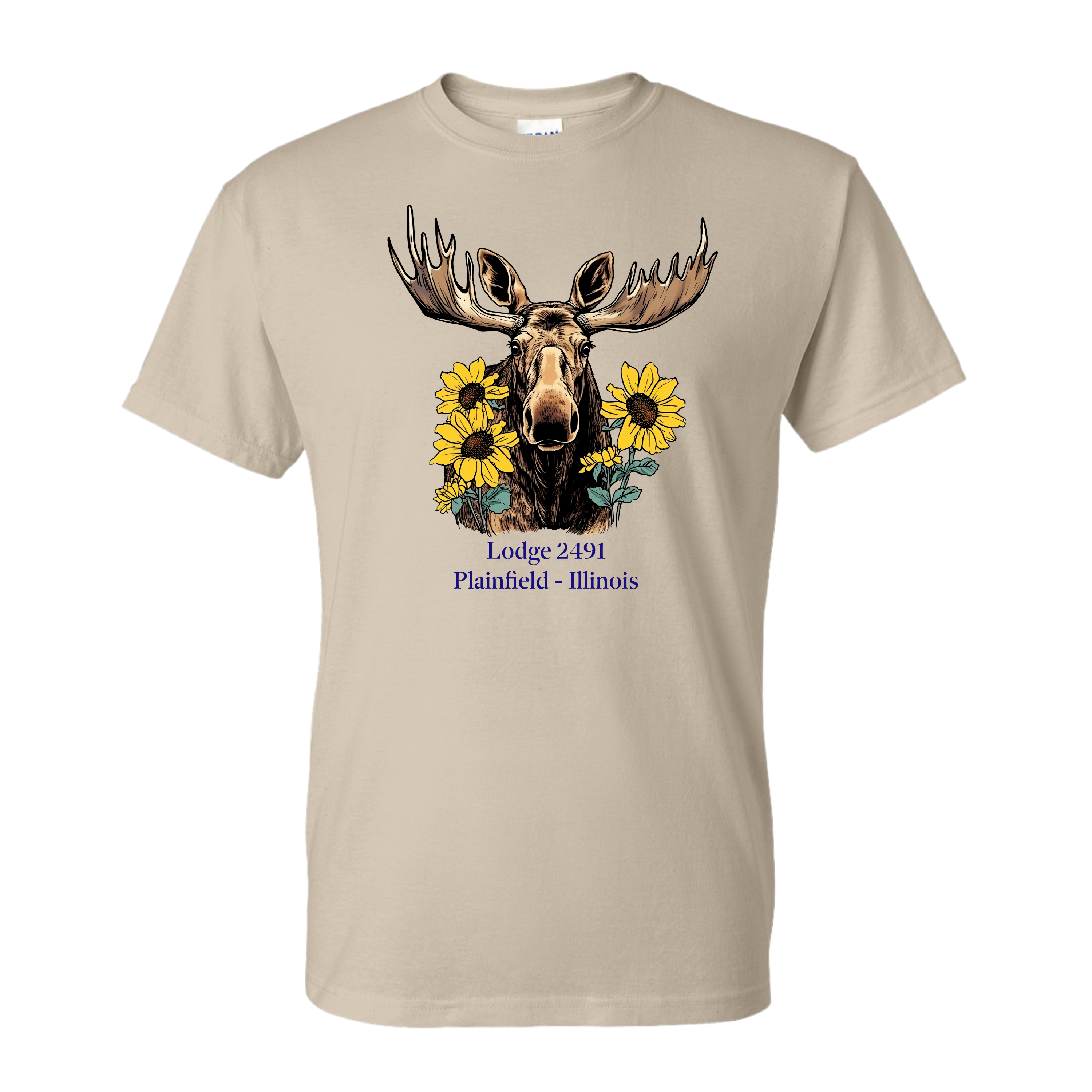 Lodge 2491 - Moose Sunflower T-Shirt