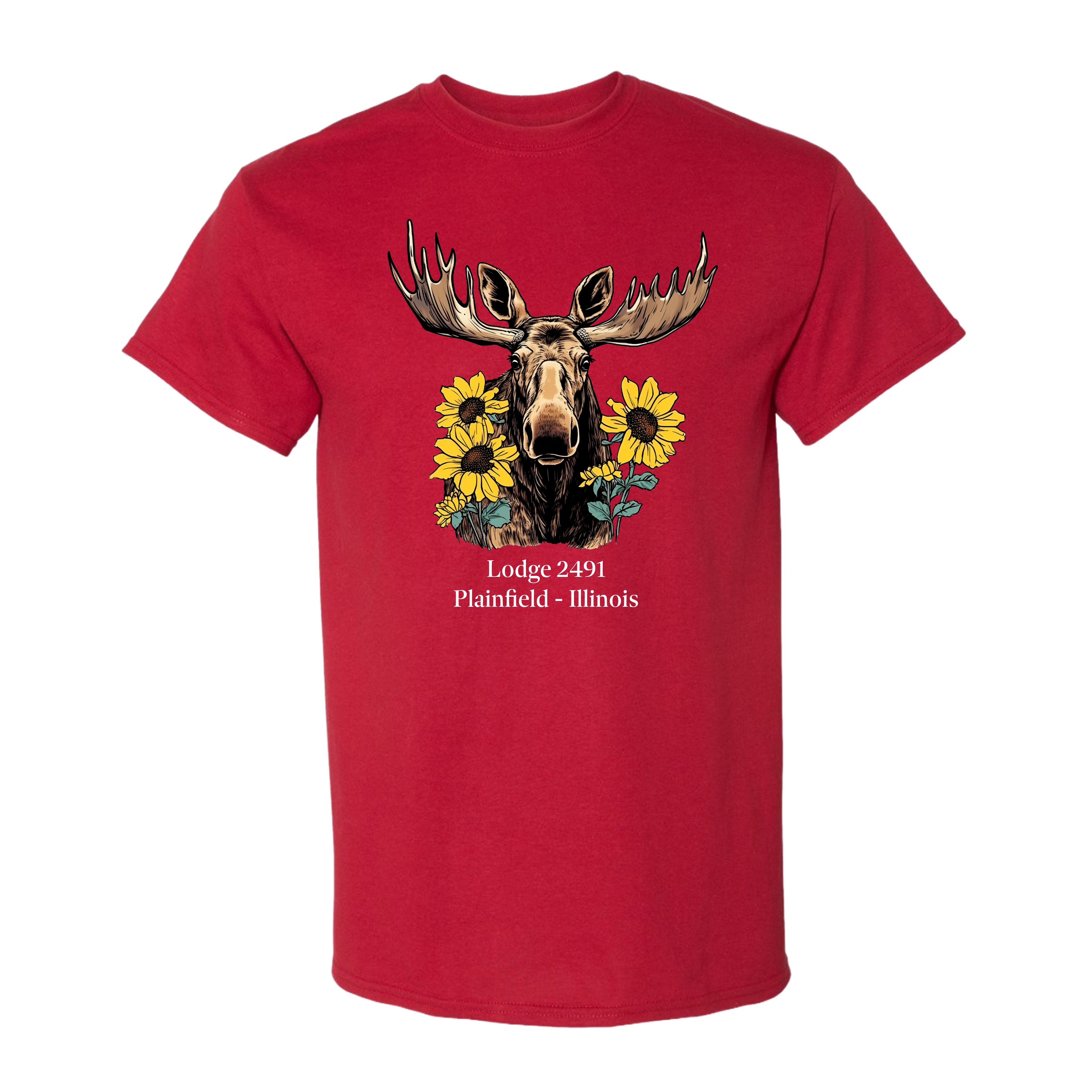 Lodge 2491 - Moose Sunflower T-Shirt
