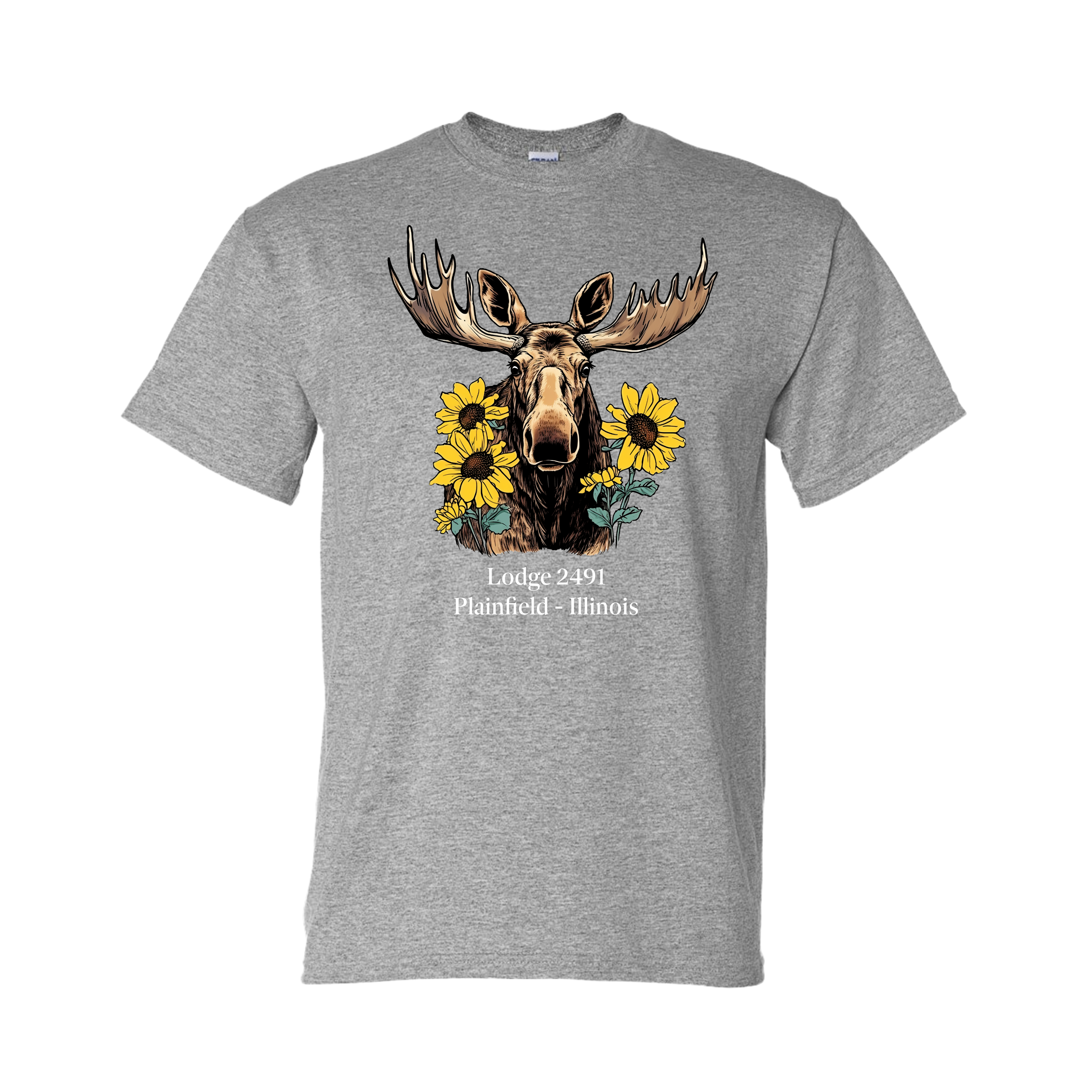 Lodge 2491 - Moose Sunflower T-Shirt