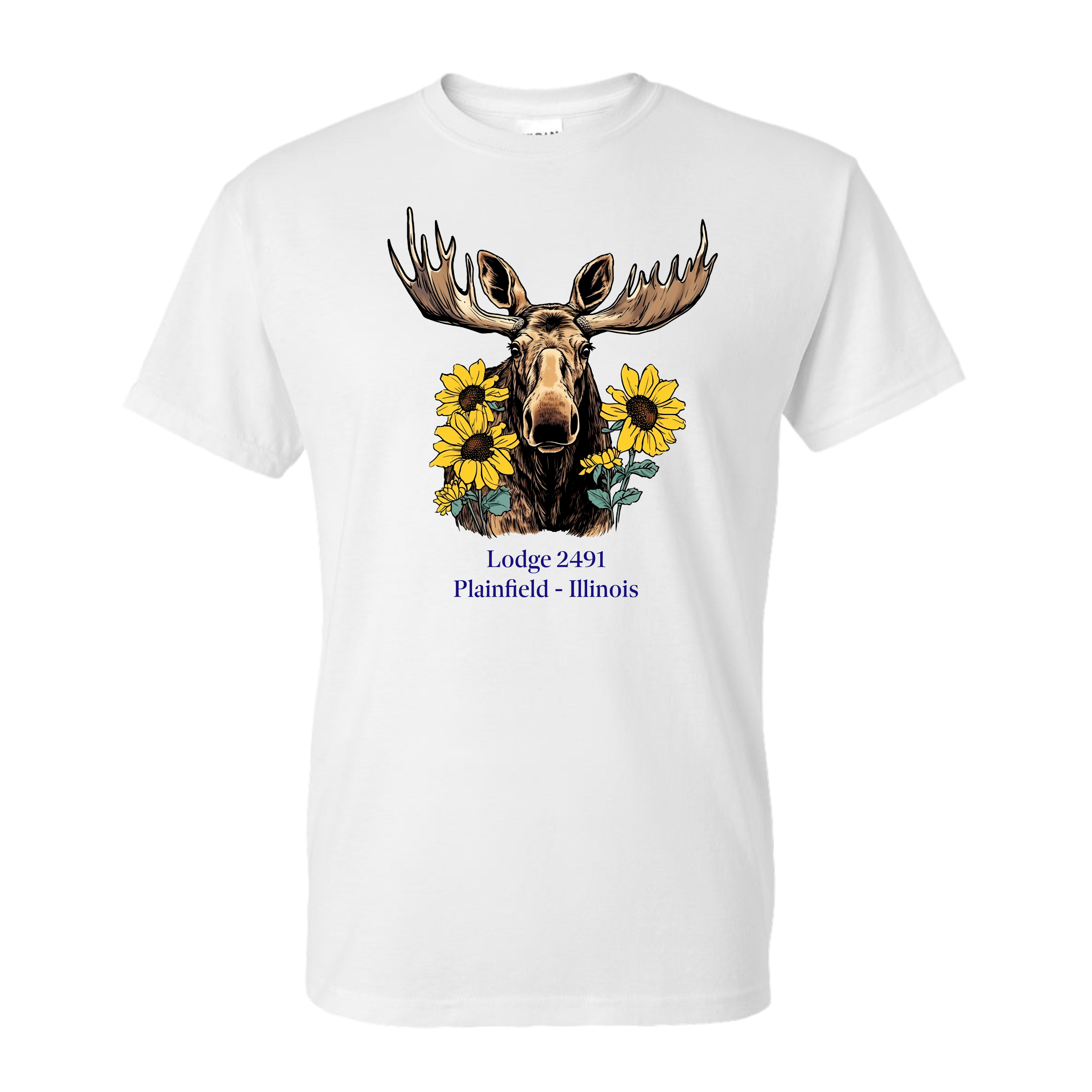 Lodge 2491 - Moose Sunflower T-Shirt