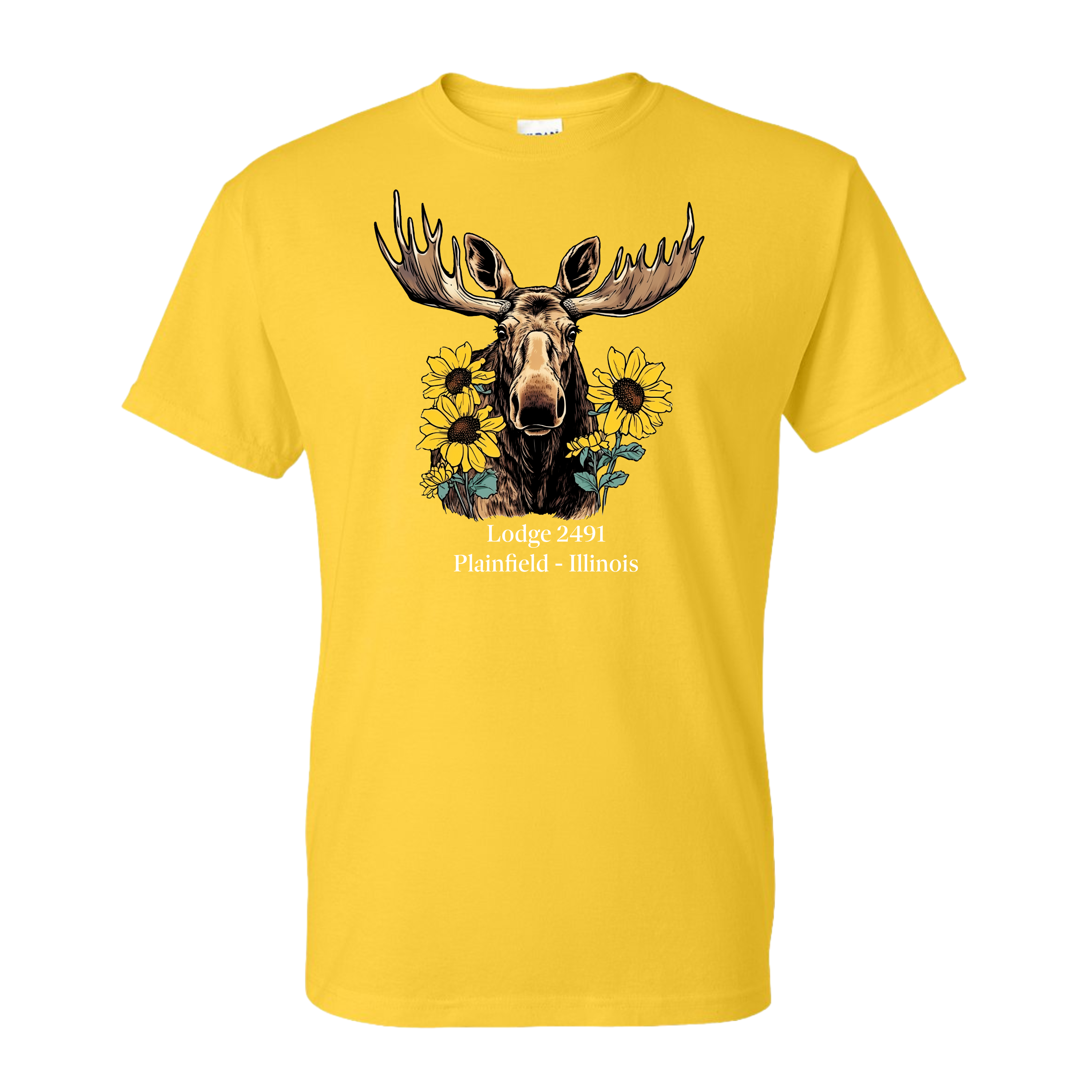 Lodge 2491 - Moose Sunflower T-Shirt