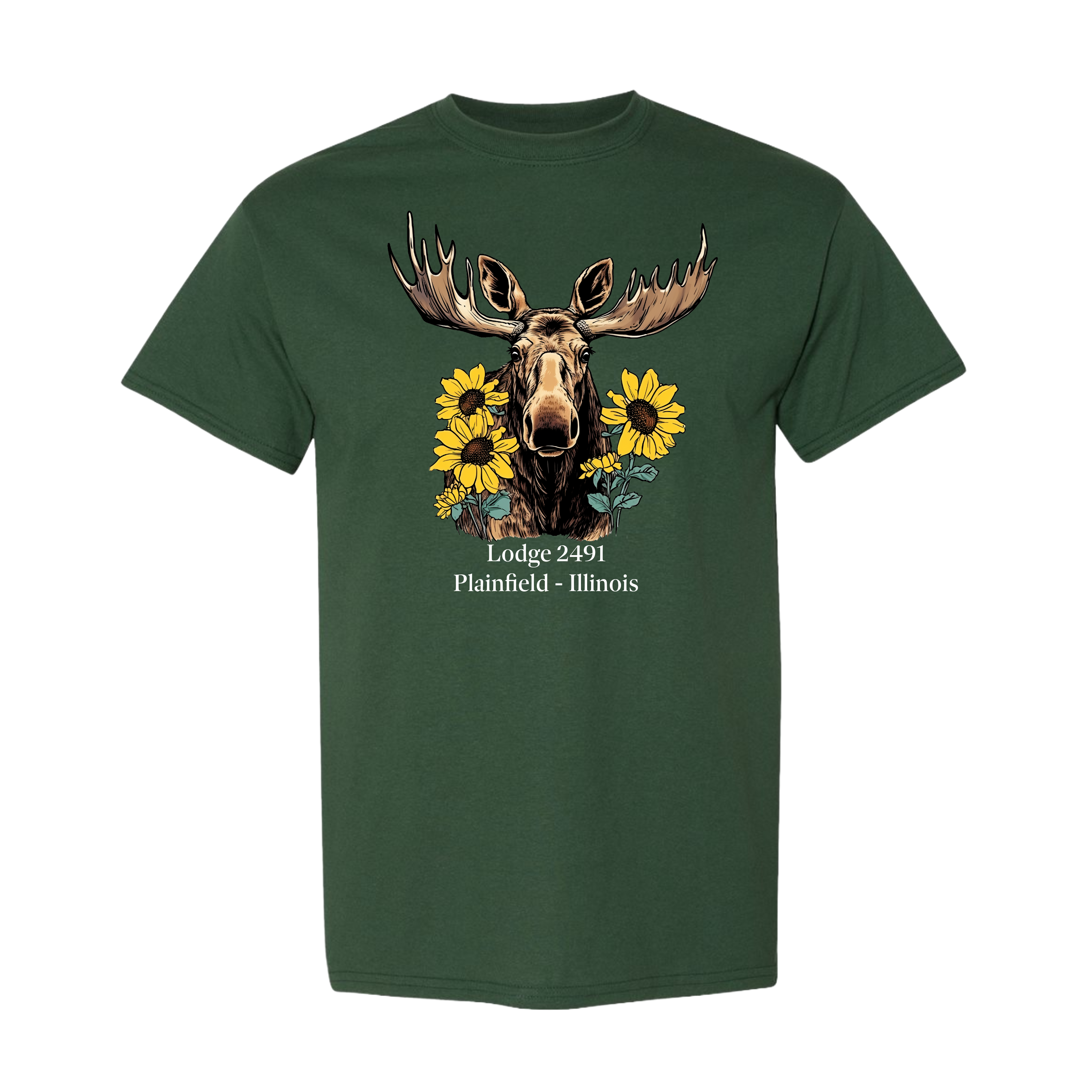 Lodge 2491 - Moose Sunflower T-Shirt