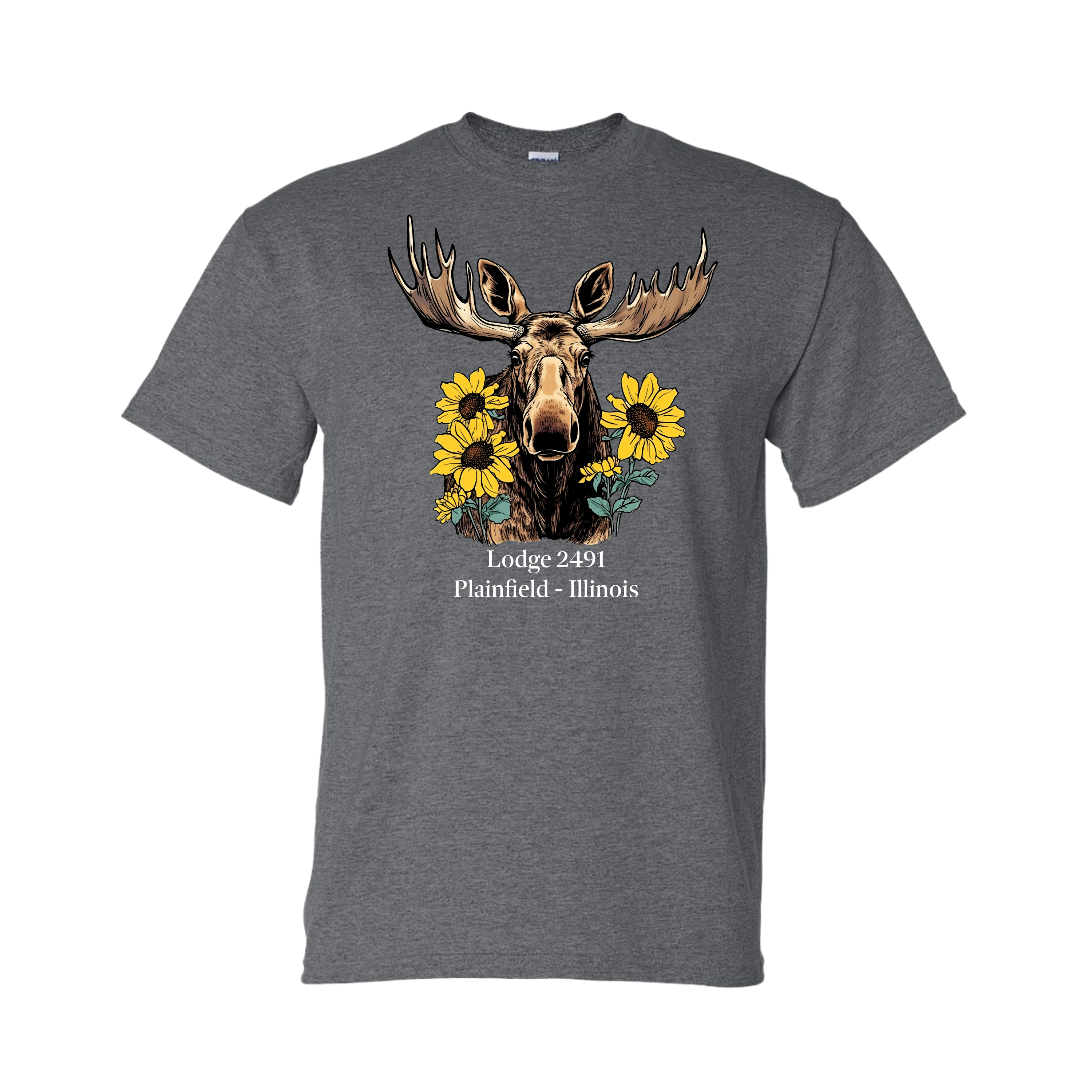 Lodge 2491 - Moose Sunflower T-Shirt