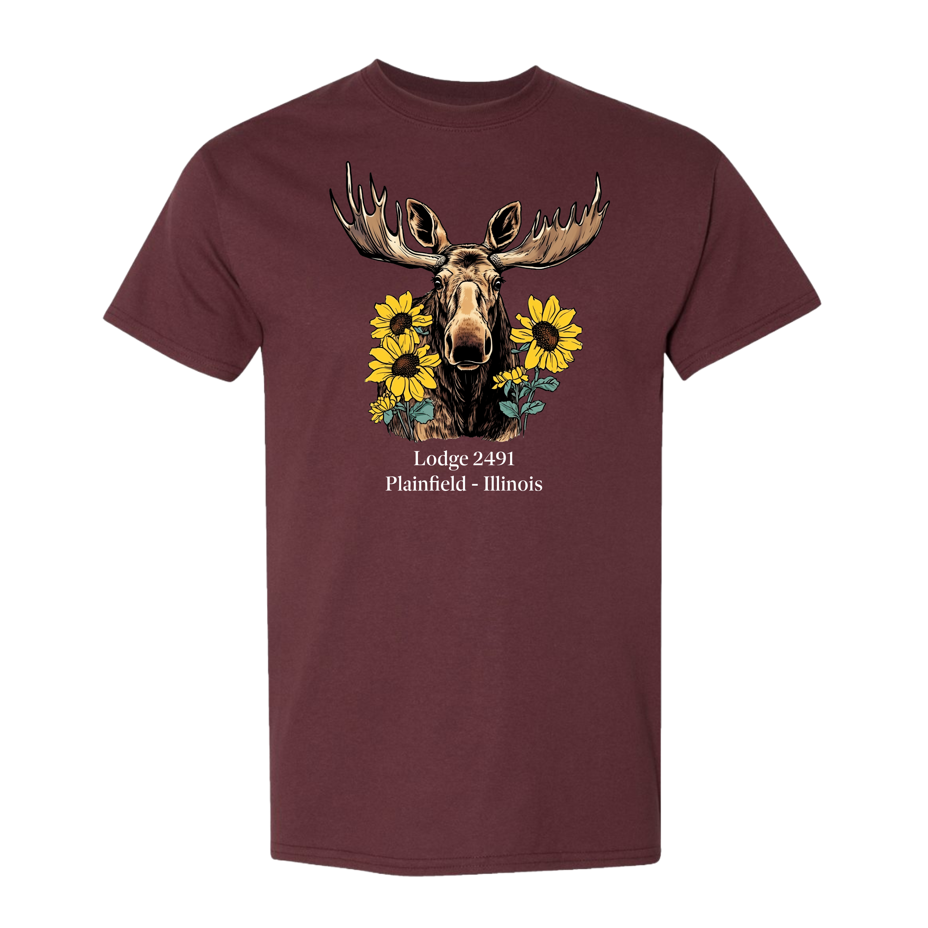 Lodge 2491 - Moose Sunflower T-Shirt