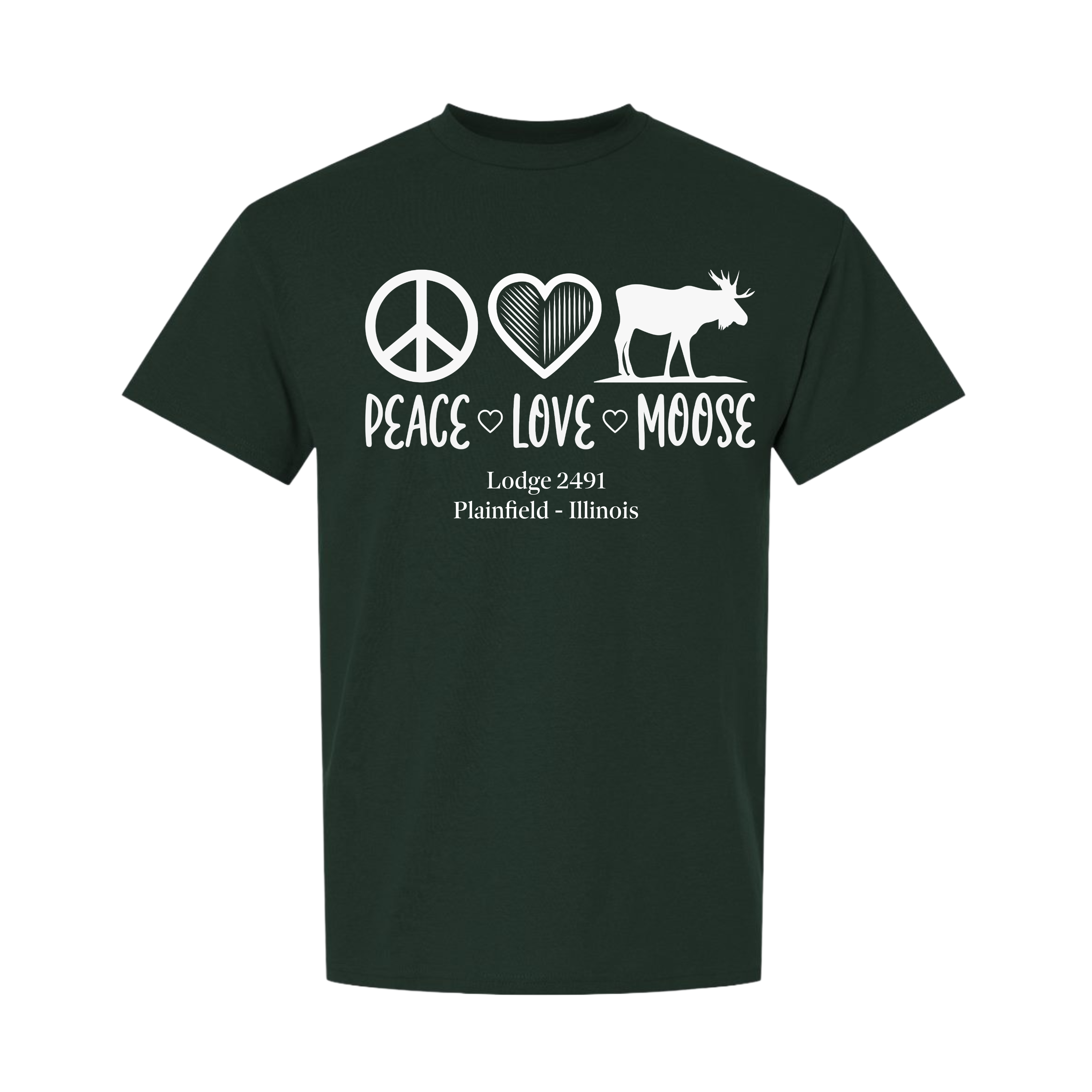 Lodge 2491 - Peace, Love, Moose T-Shirt