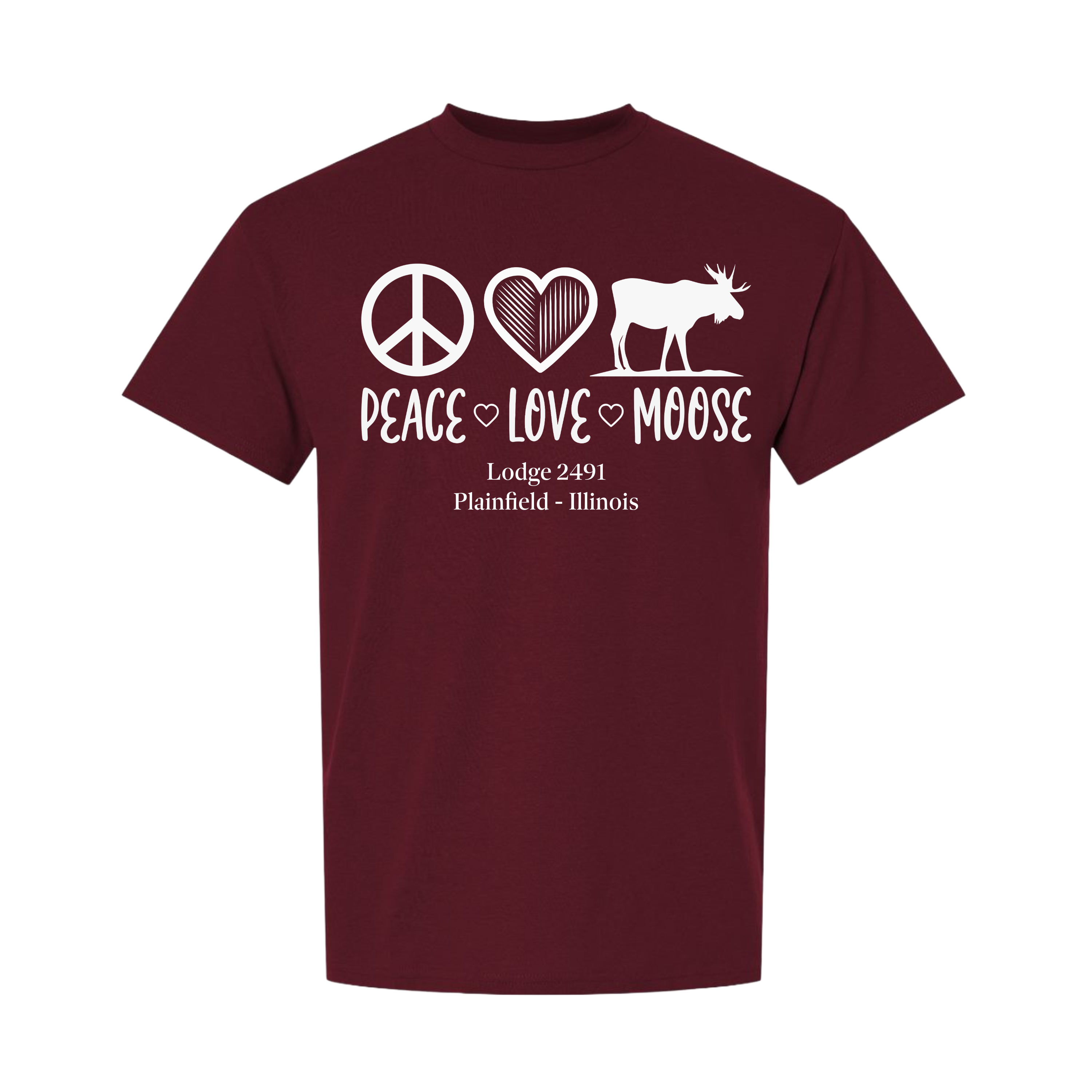 Lodge 2491 - Peace, Love, Moose T-Shirt