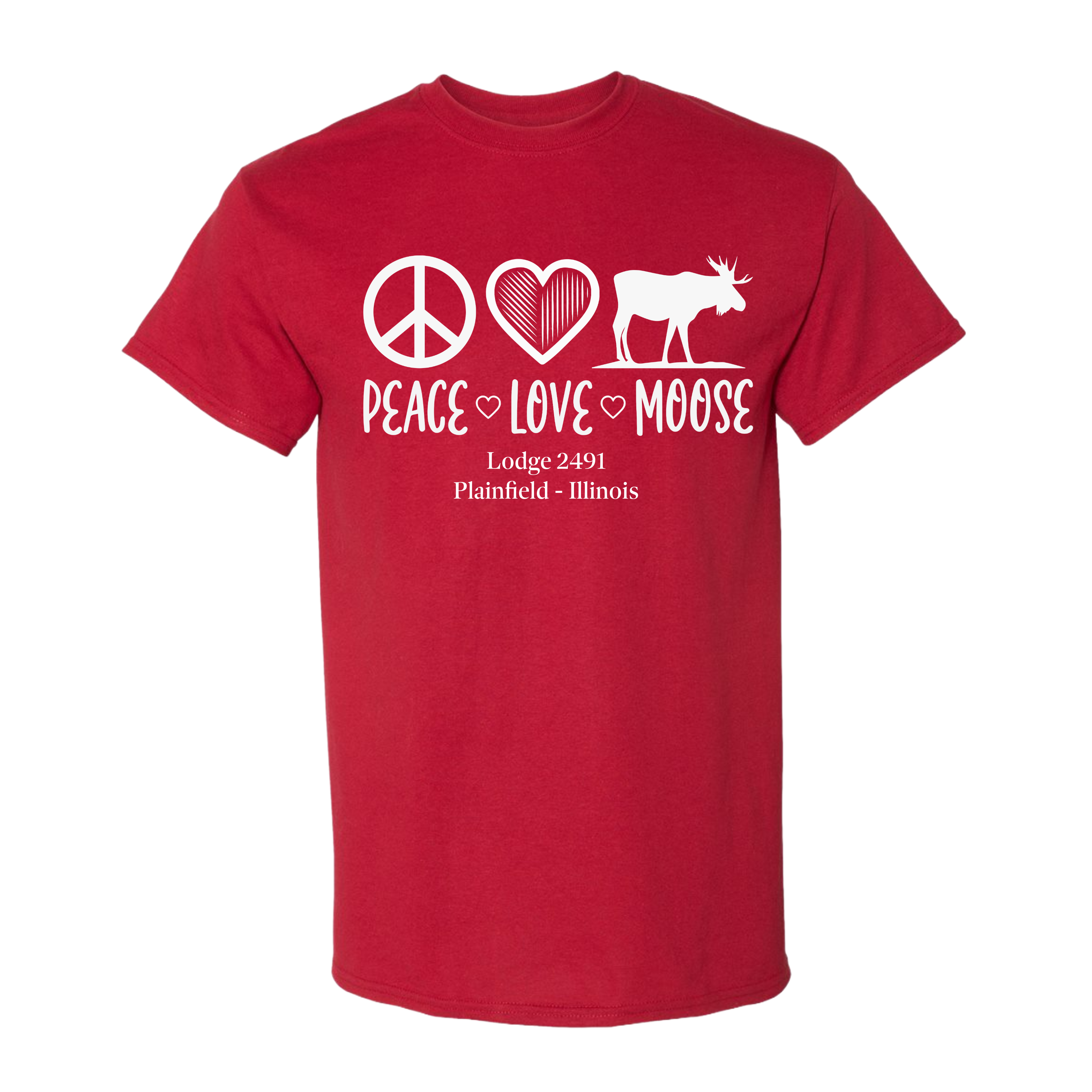 Lodge 2491 - Peace, Love, Moose T-Shirt