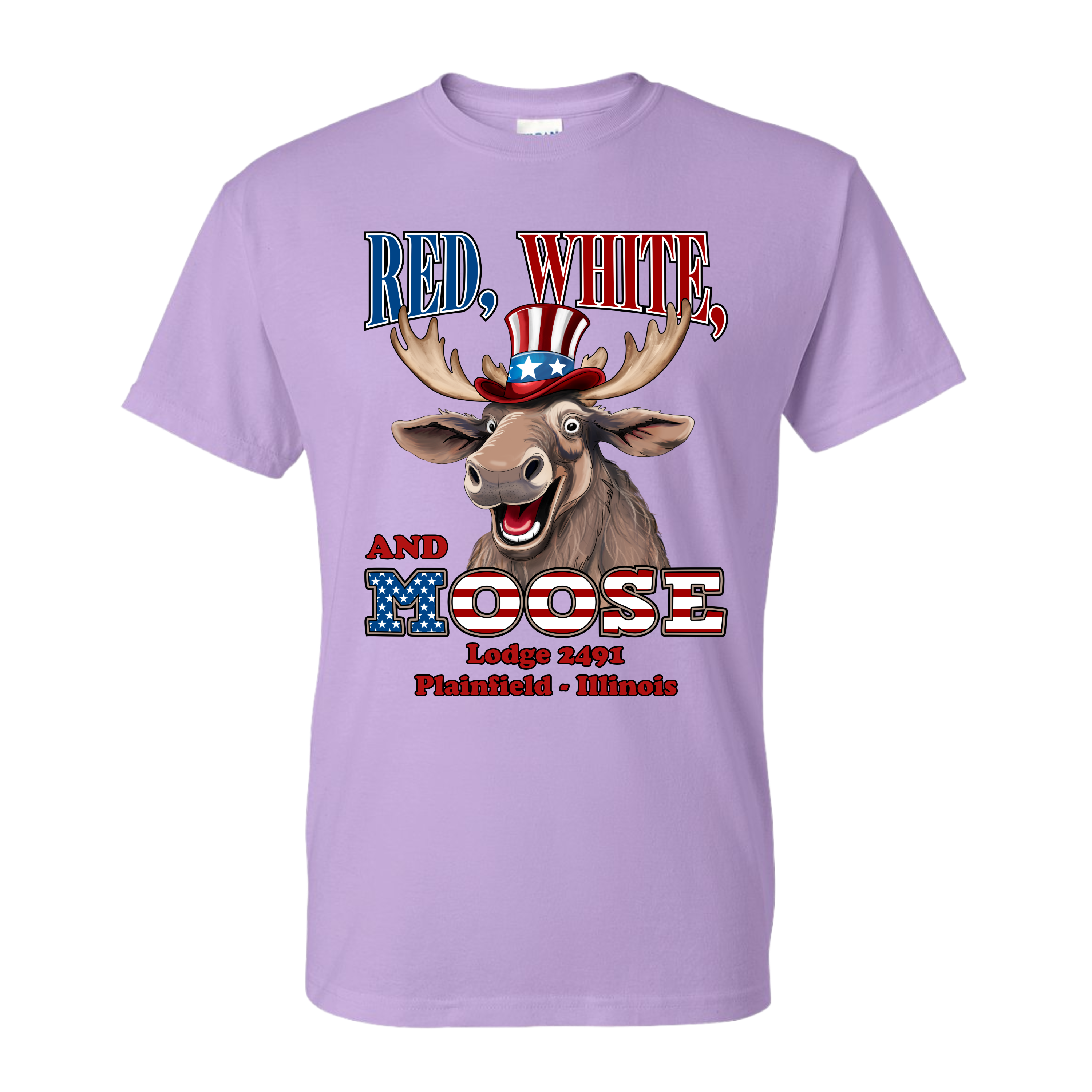 Lodge 2491 - Red, White, and Moose T-Shirt