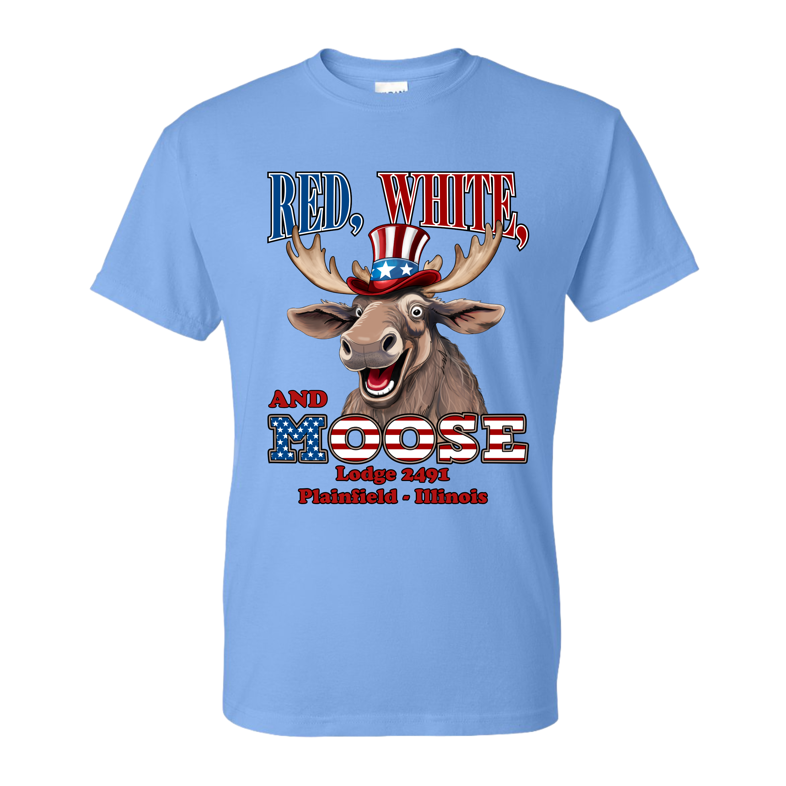 Lodge 2491 - Red, White, and Moose T-Shirt
