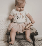Macrame Oval Play Mat & Love Dad Bodysuit Bundle