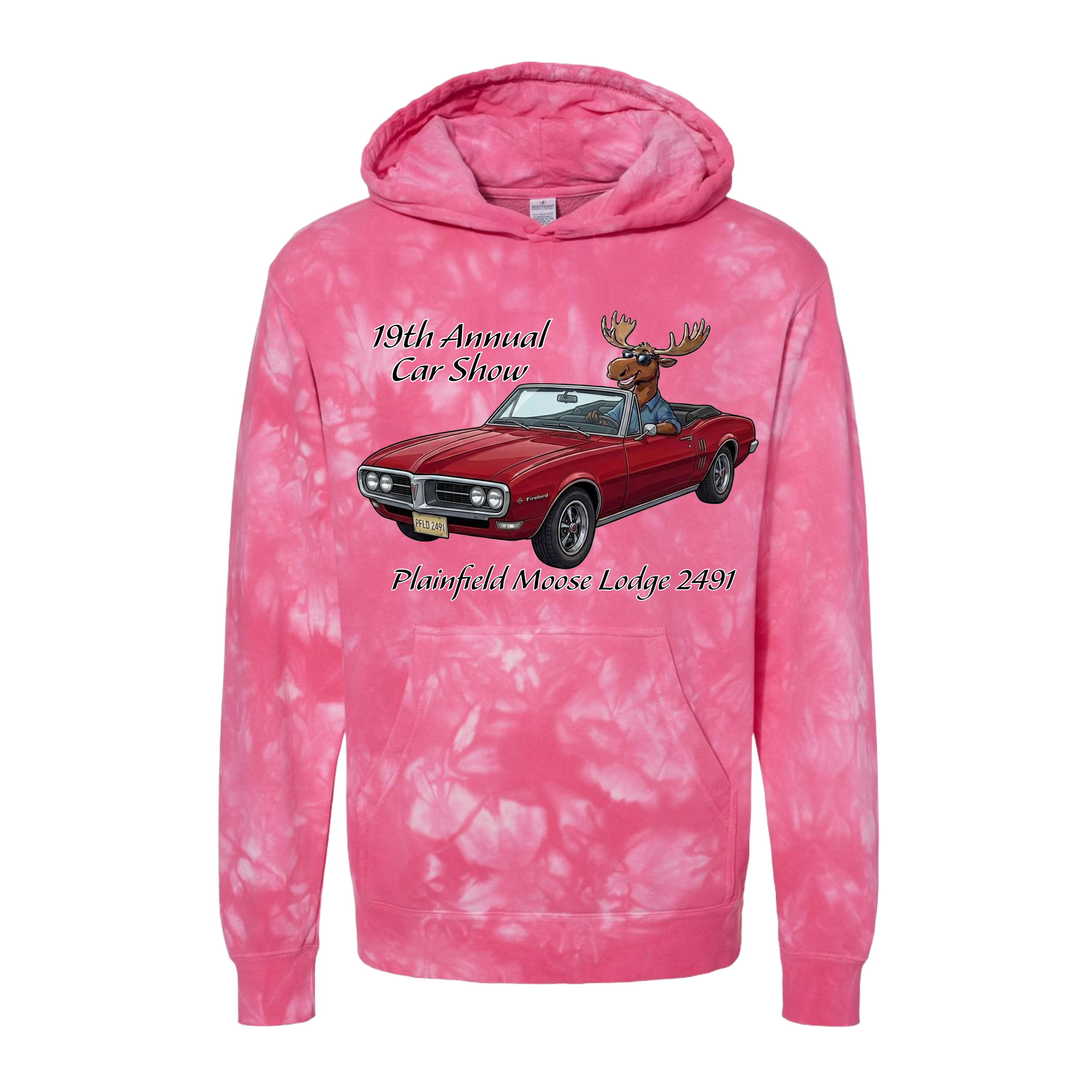 2026 Car Show Firebird Tie Dyed Hoodie