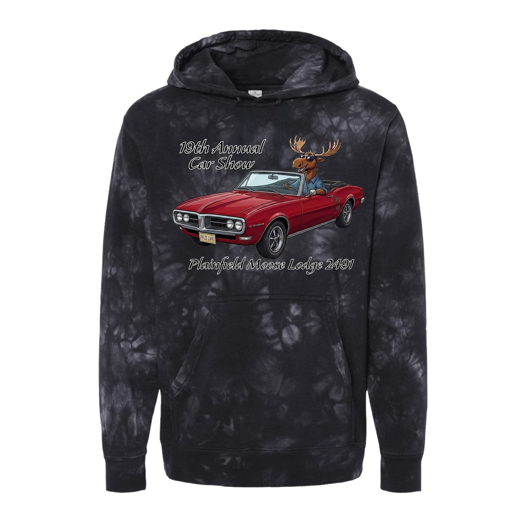 2026 Car Show Firebird Tie Dyed Hoodie