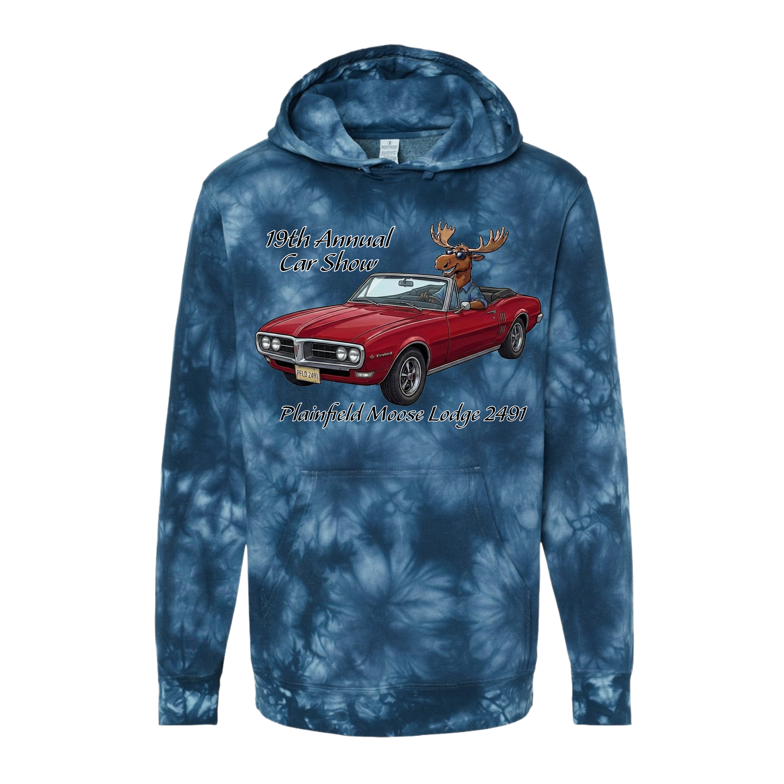 2026 Car Show Firebird Tie Dyed Hoodie