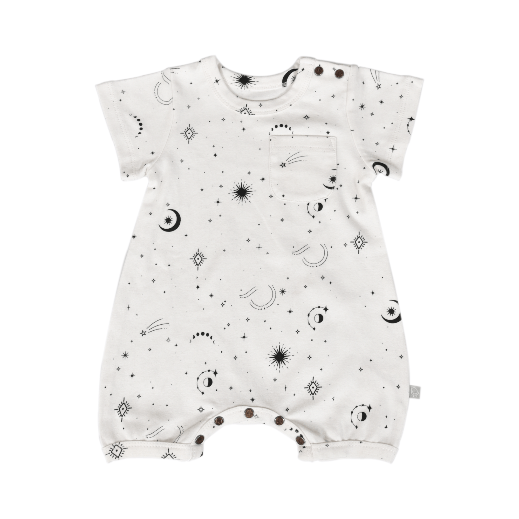 short sleeve romper | celestial
