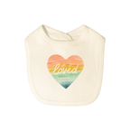 graphic bib | loved rainbow heart